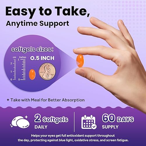 Miniatura 7 de AREDS 2 Eye Vitamins and Mineral Supplement with Bilberry Extract, Omega-3, Lutein, Astaxanthin, Zeaxanthin, Eye Vitamin for Macular Health, Dry