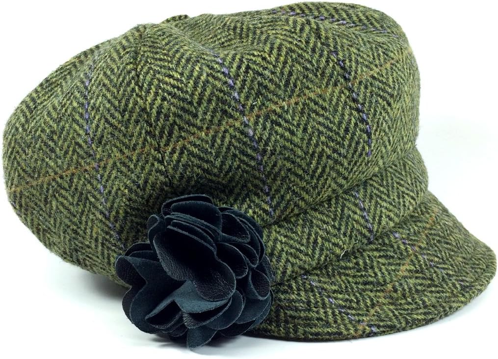 Irish Newsboy Cap Made in Ireland Women's Newsboy Hat 8 Panel Irish Wool