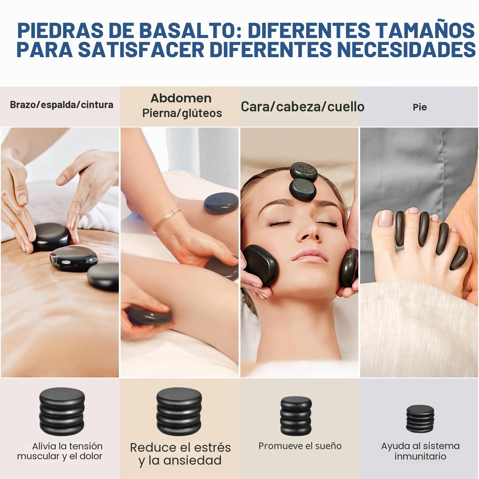 Juego De Piedras De Masaje Con Kit Calentador Hot Rocks Bambú Para Masaje Piedras Calientes Kit Calentador De Masaje Con Control De Temperatura Y Bolsa De Transporte Para Uso Domésti