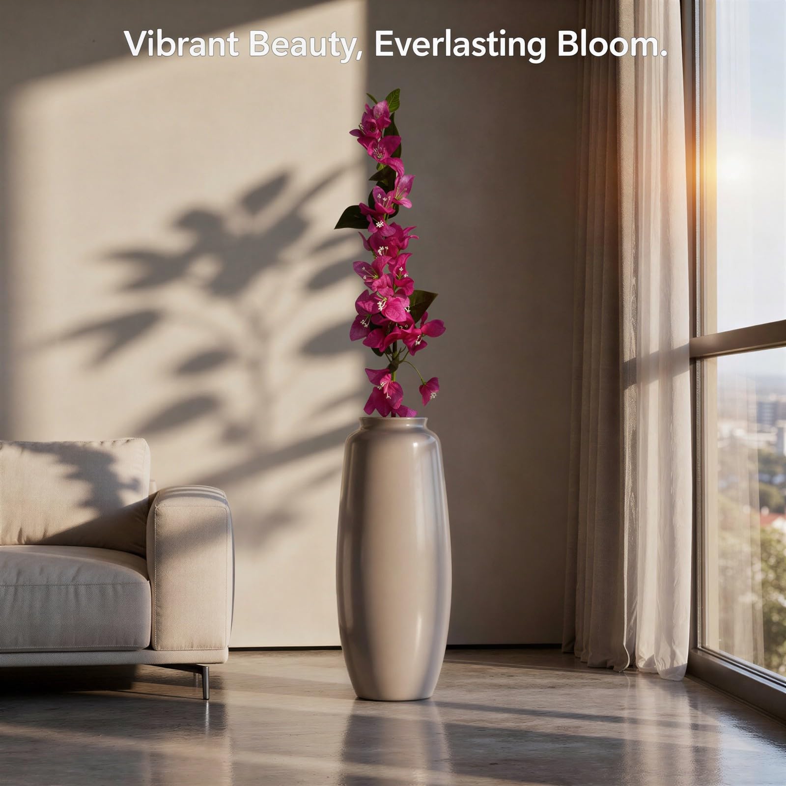 12 STK. 80 cm Bougainvillea künstliche Blumen, Seidenzweige mit grünen Blättern, realistische lila Hängepflanzen für Hochzeitsdeko, Tischmitten, Wohnraum, Garten und Hintergrundwanddeko