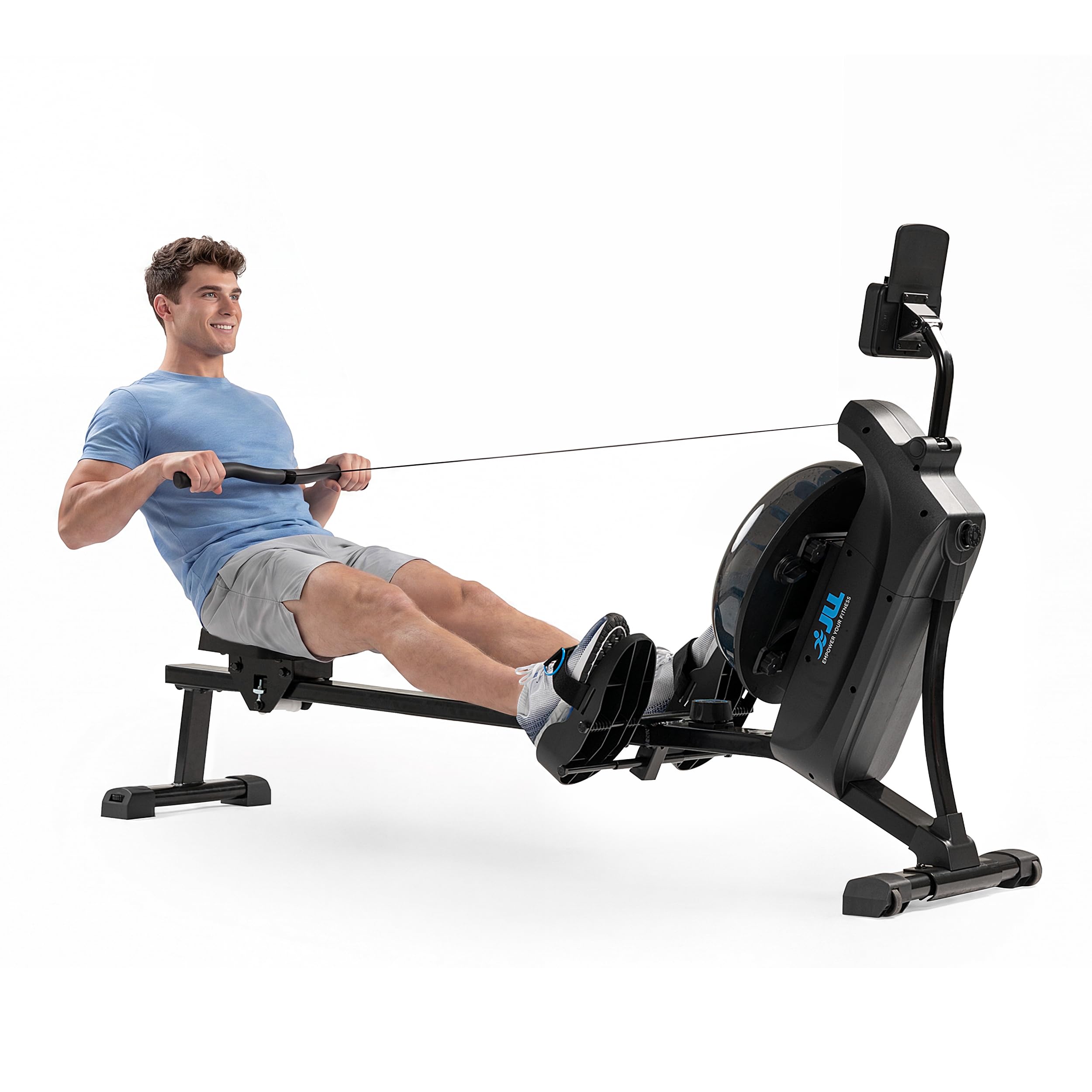 JLL Water Rowing Machine with 16-Level Magnetic Resistance & 130cm Rail