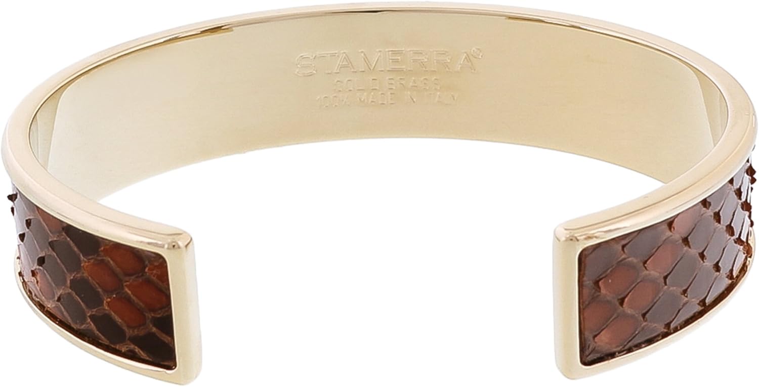 Stamerra MEMAN PITTONE MR Brown Genuine Python Bracelet for womens