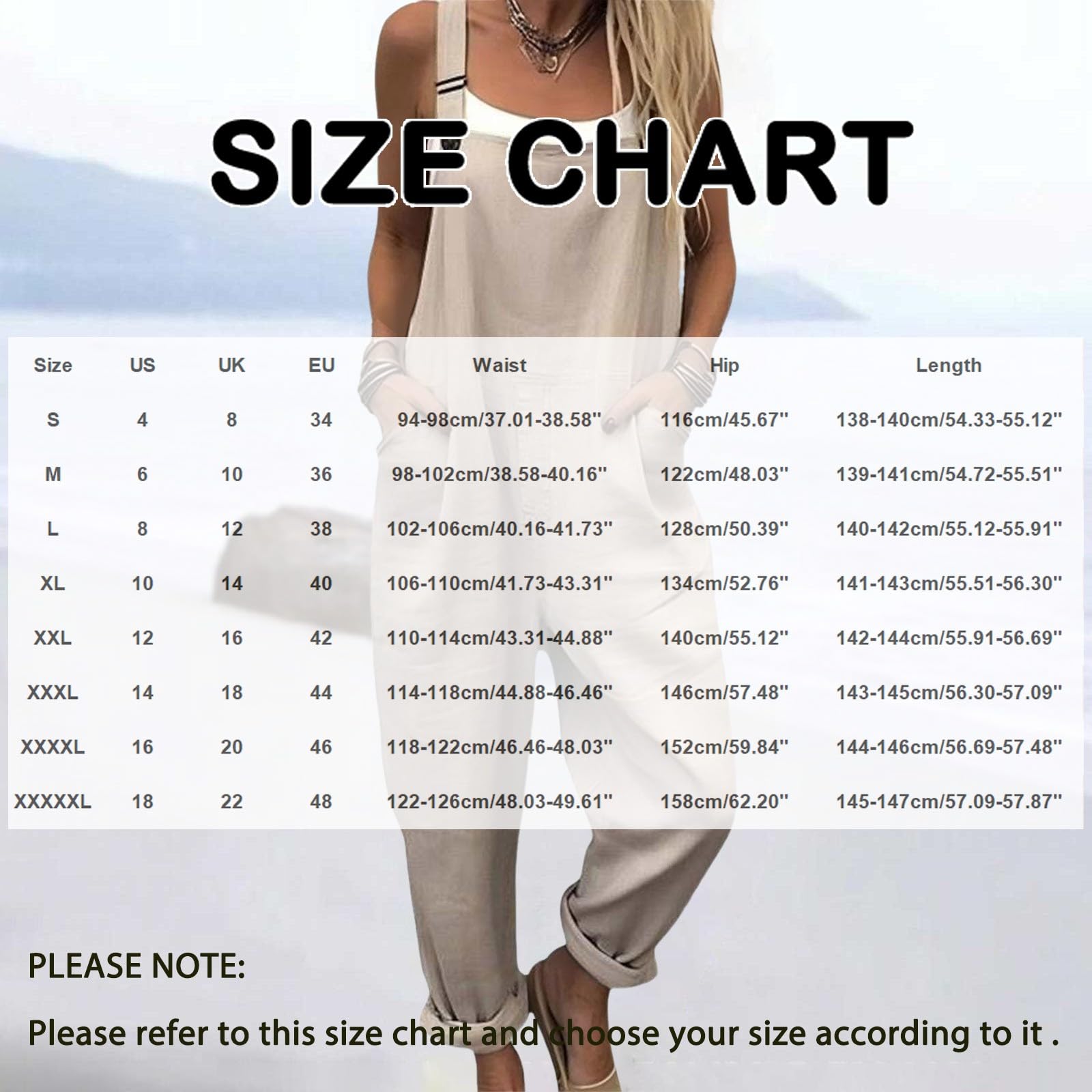 Generico Salopette Donna Estiva Lunga Elegante Tuta Jumpsuit Intera Curvy Casual Moda Stampa Jumpsuits Comoda Larga Pantaloni Da Lavoro Con Tasca Leggera Baggy Salopettes da Casa, Playsuit Spiaggia