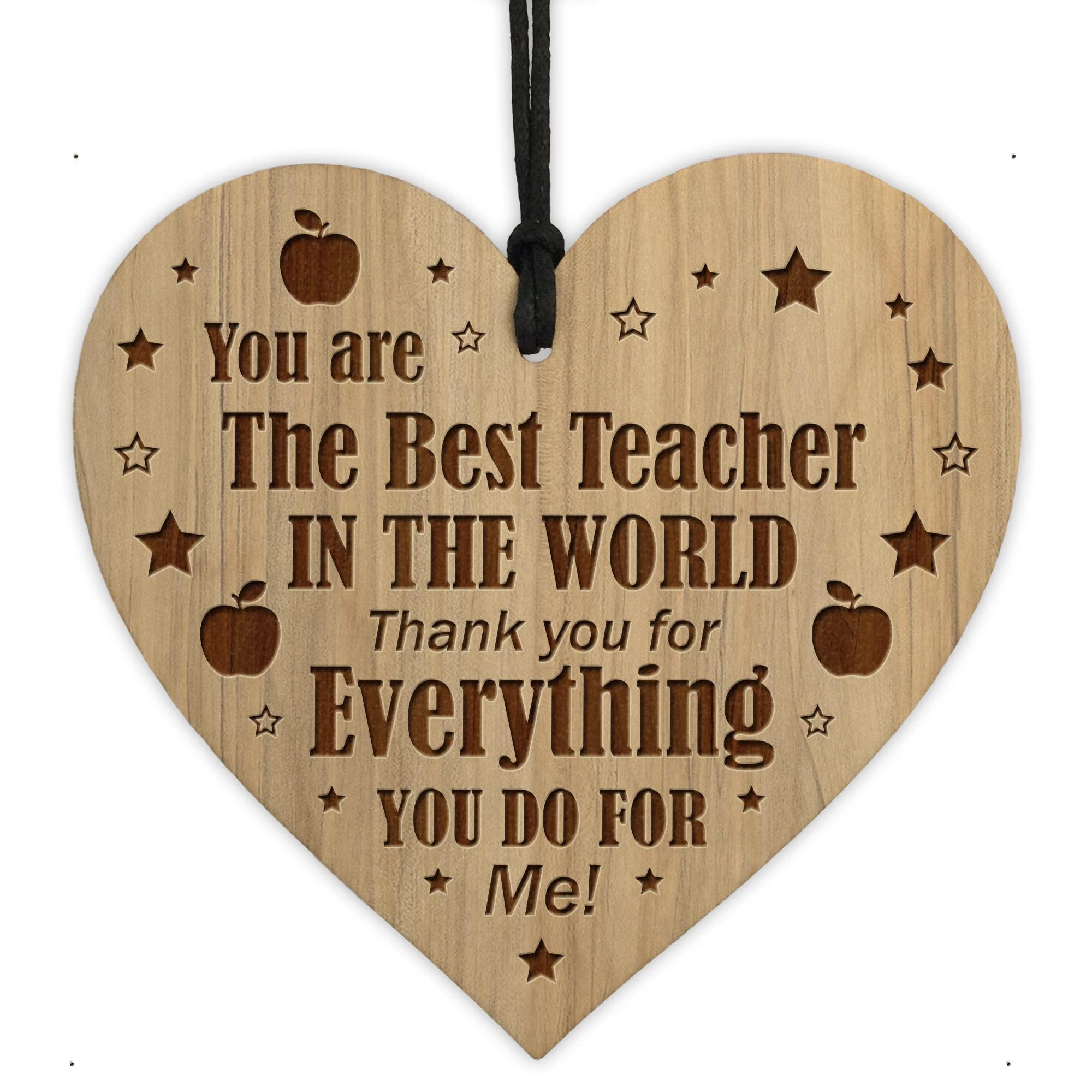Red Ocean Best Teacher Gifts For Women Engraved Heart Gifts End of Term Leaving Thank You Gifts For Teacher Assistant