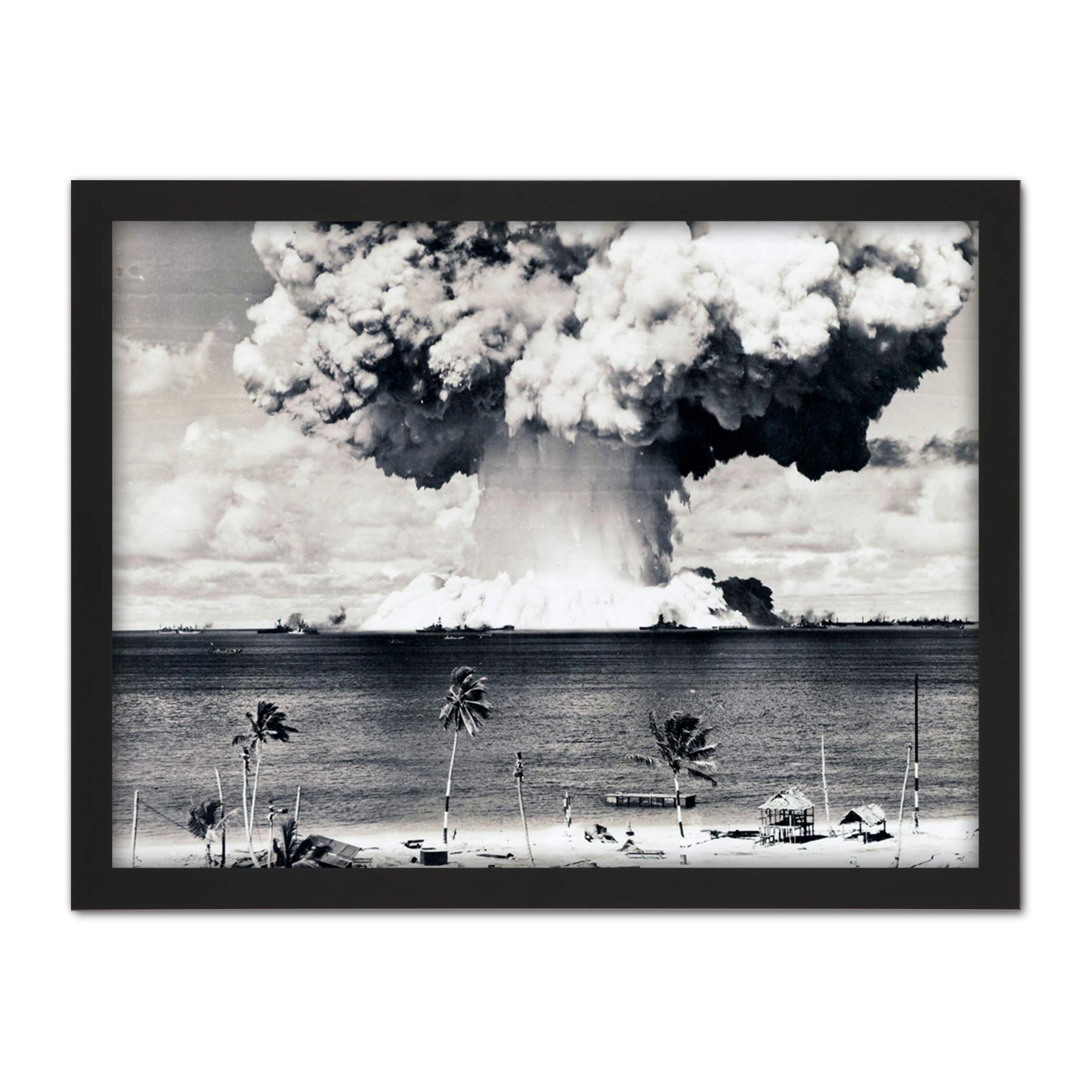 Artery8 Atomic Bomb Test Operation Crossroads Photograph Artwork Framed Wall Art Print 18X24 Inch
