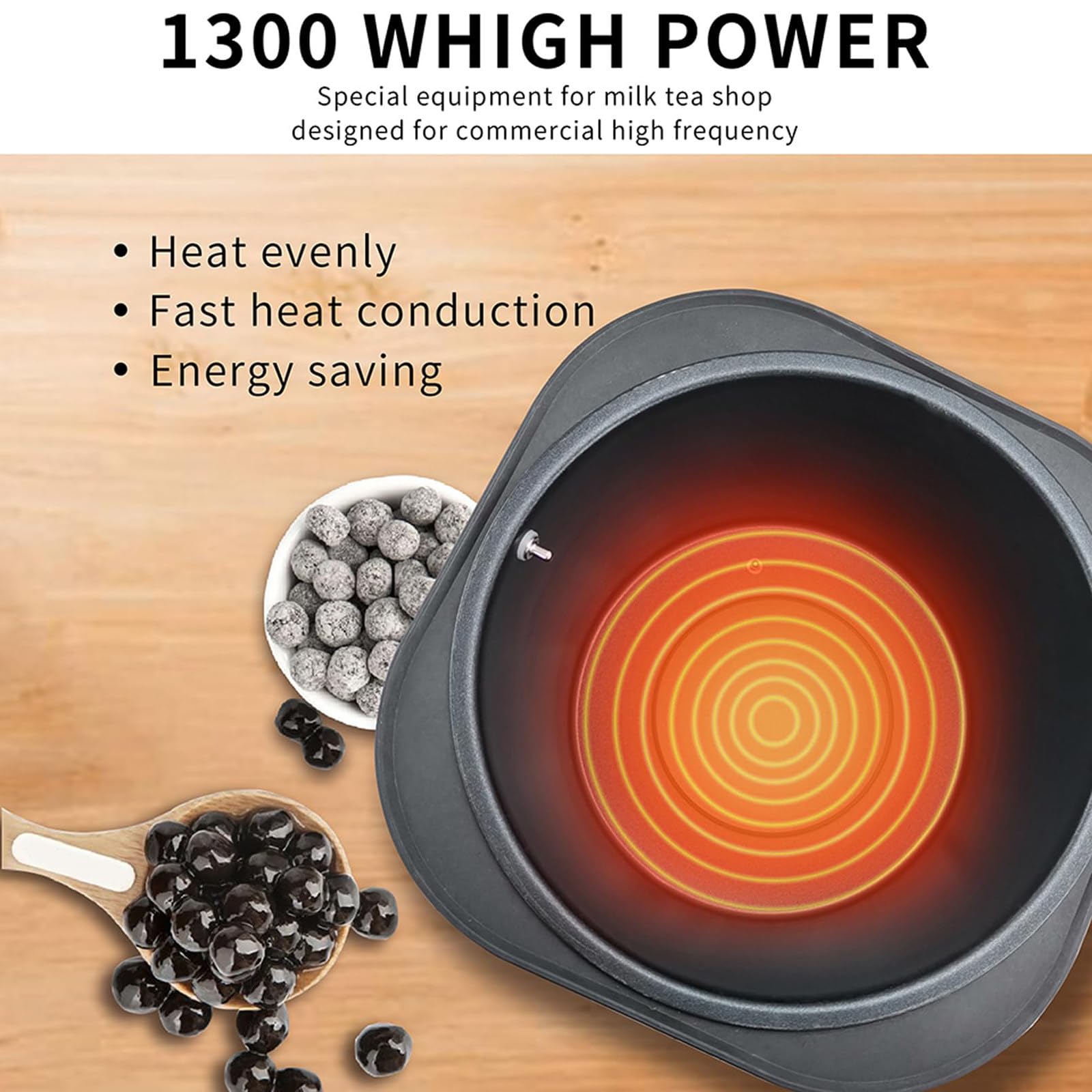 Tapioca Pearls Cooker machine à cuire Pan anti-adhésif 9L Mochi maker 1300W Pearl Cooking Pot Sago Cooker