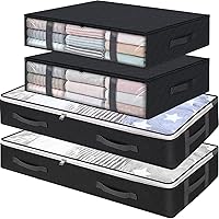 Vista 1 de Contenedores de almacenamiento debajo de la cama, paquete de 4 bolsas de almacenamiento grandes para debajo de la cama, contenedores