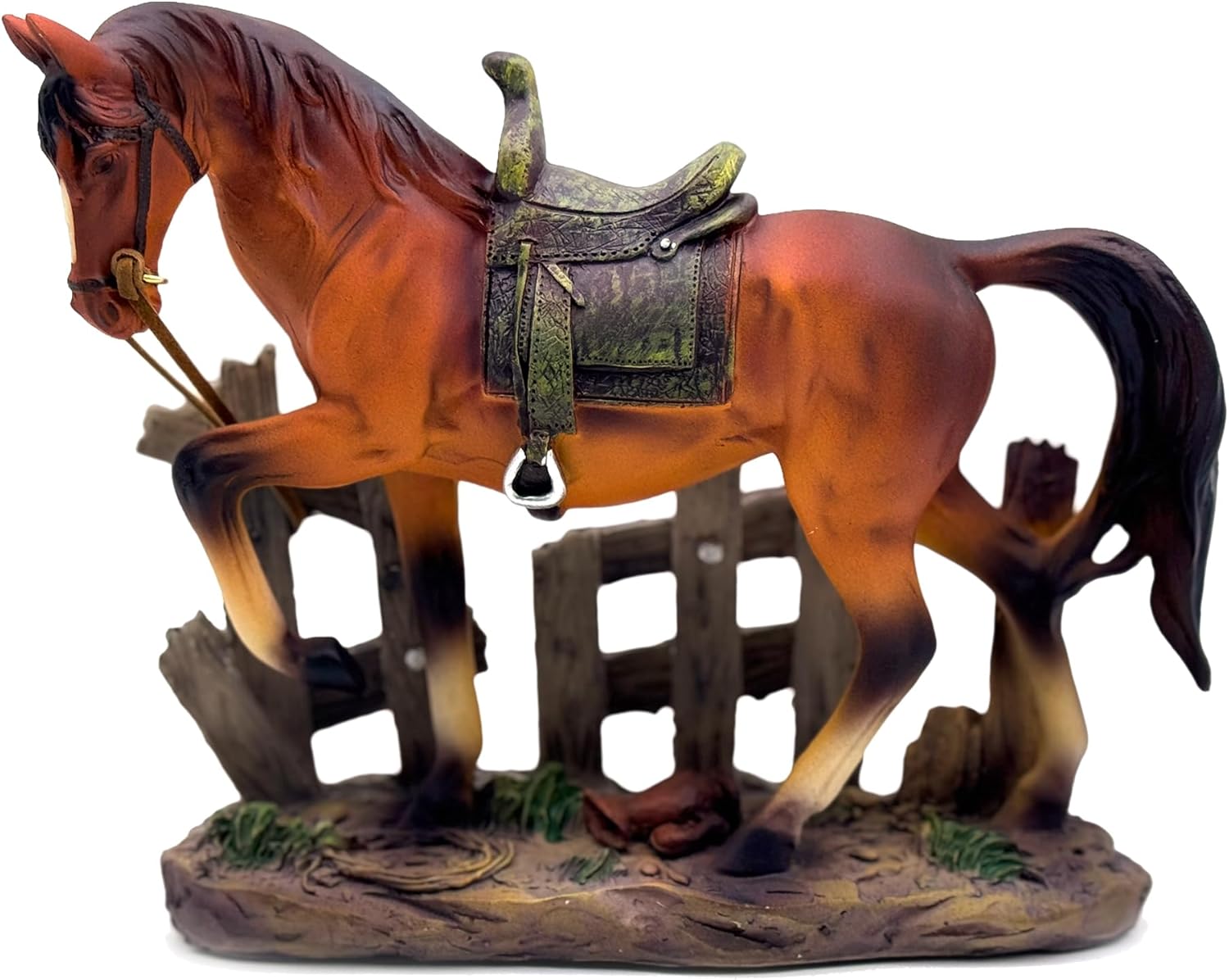 Horse Statue Brown Figurine Sculpture Resin Collectible Gifts for Horse Lover Office Home Decor Desk Accessories Decoration Garden Figurines Outdoor Decor