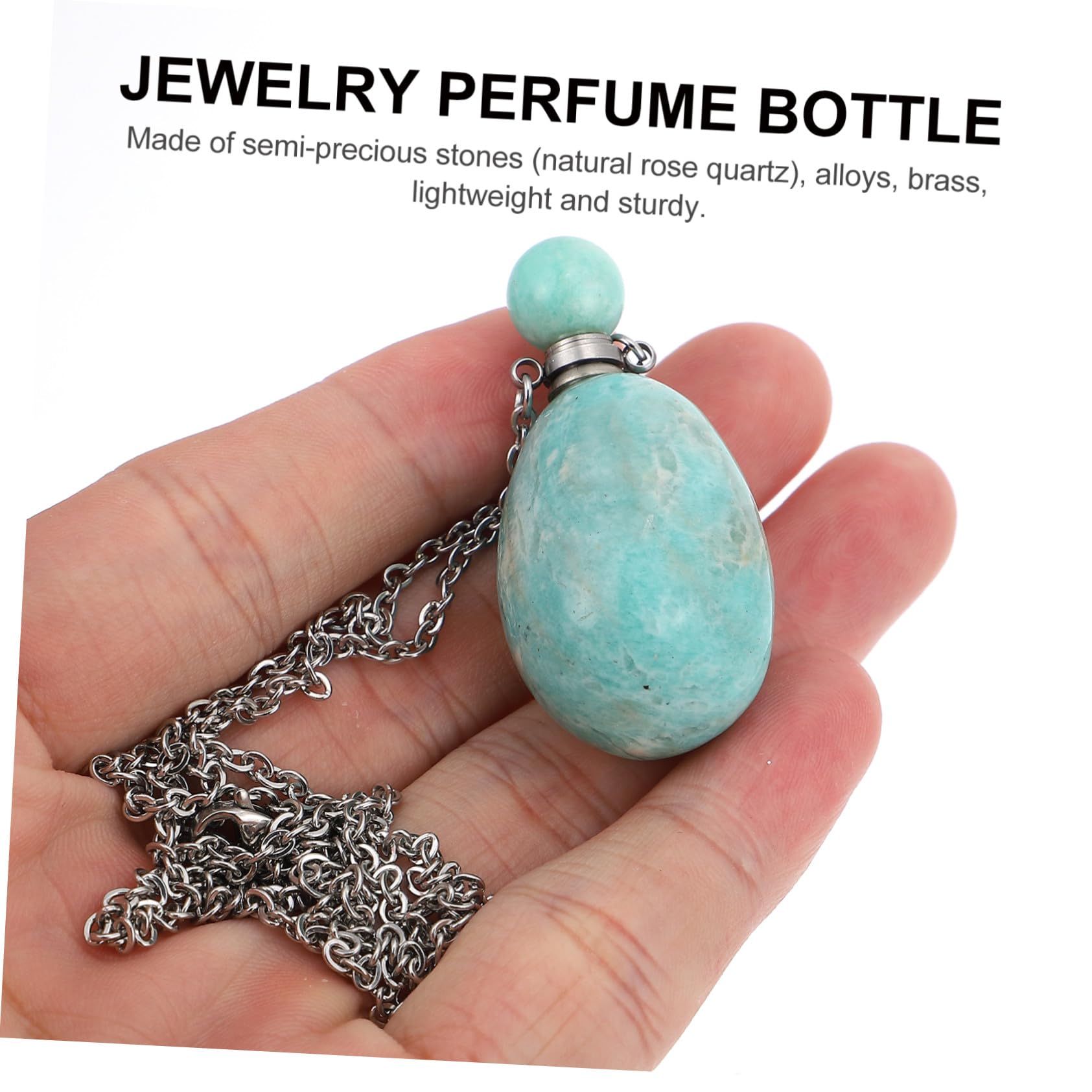 Collana Diffusore Essenziali Pendente in Cristallo Naturale Bottiglia Aromaterapia per Yoga Meditazione e Quotidiano