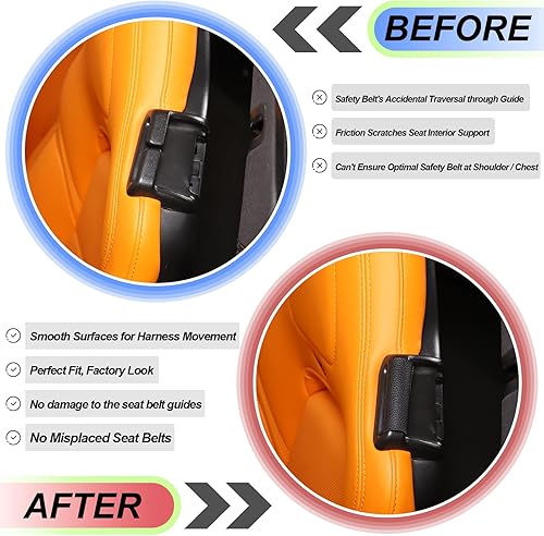 Miniatura 2 de Clips de sujeción para cinturón de seguridad para Chevrolet Corvette C7 C8 2014-2024, accesorios para guía de cinturón de seguridad, clips de