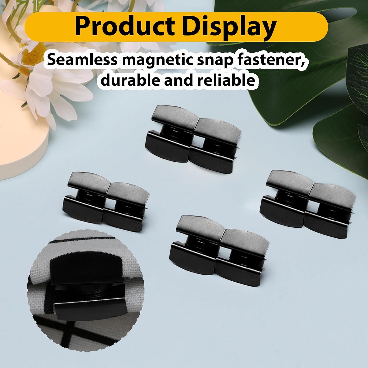 RJLCTH 24 Pair Seamless Magnetic Snaps for Purses and Totes, Gunmetal image 5