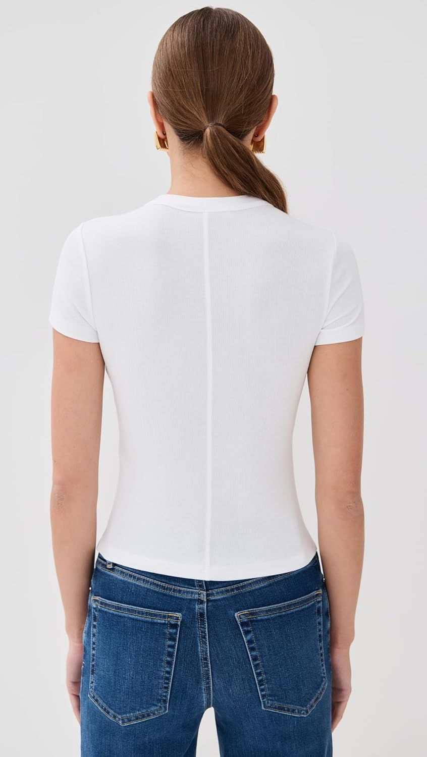 FRAME Women's The Rib Baby Tee - Image 4