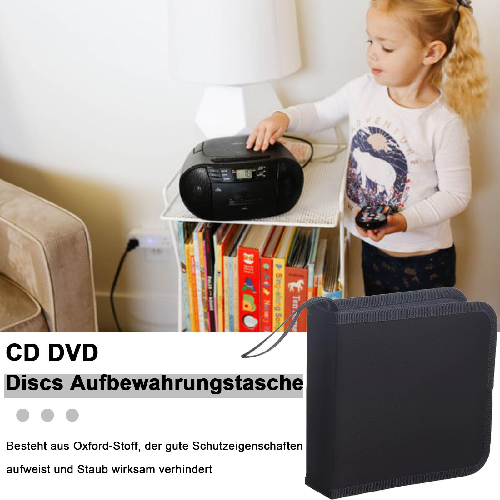 Cd Case, Cd Dvd Discs Custodia per 40 Dischi, Cd Custodia per Auto E Casa, Nero