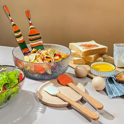 Miniatura 3 de Spurtles - Herramientas de cocina, juego de utensilios de cocina de silicona, juego de utensilios de cocina de madera de Pakkawood, juego de