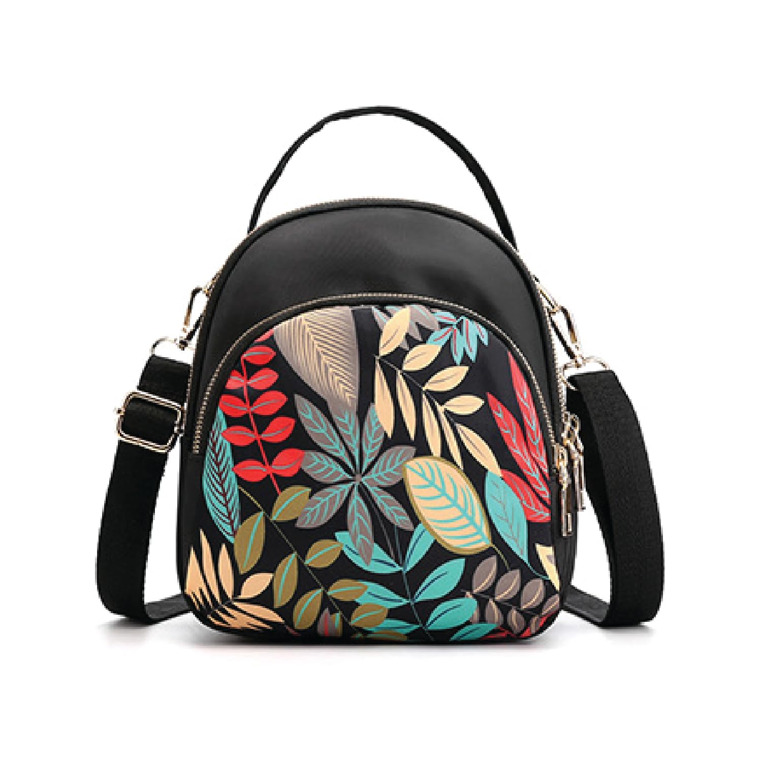 syga Women's Mini Backpack - Multi-Purpose Shoulder Bag with Pattern Black-picture-10
