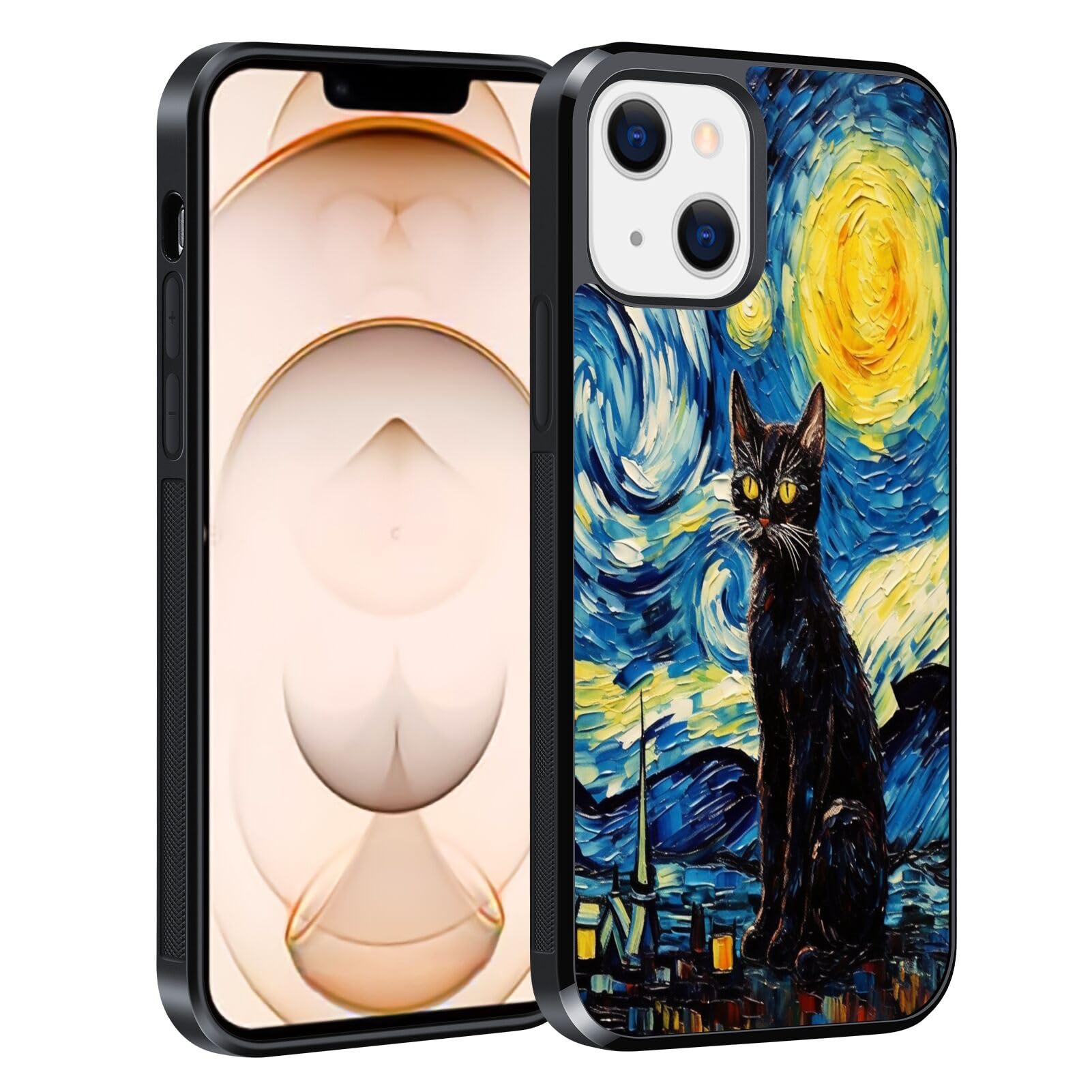 KOLHUBI Cellphone Case for iPhone 13 Mini Cat Print-aa25 TPU Material Safe and Waterproof Wireless Charging for iPhone 13 Mini