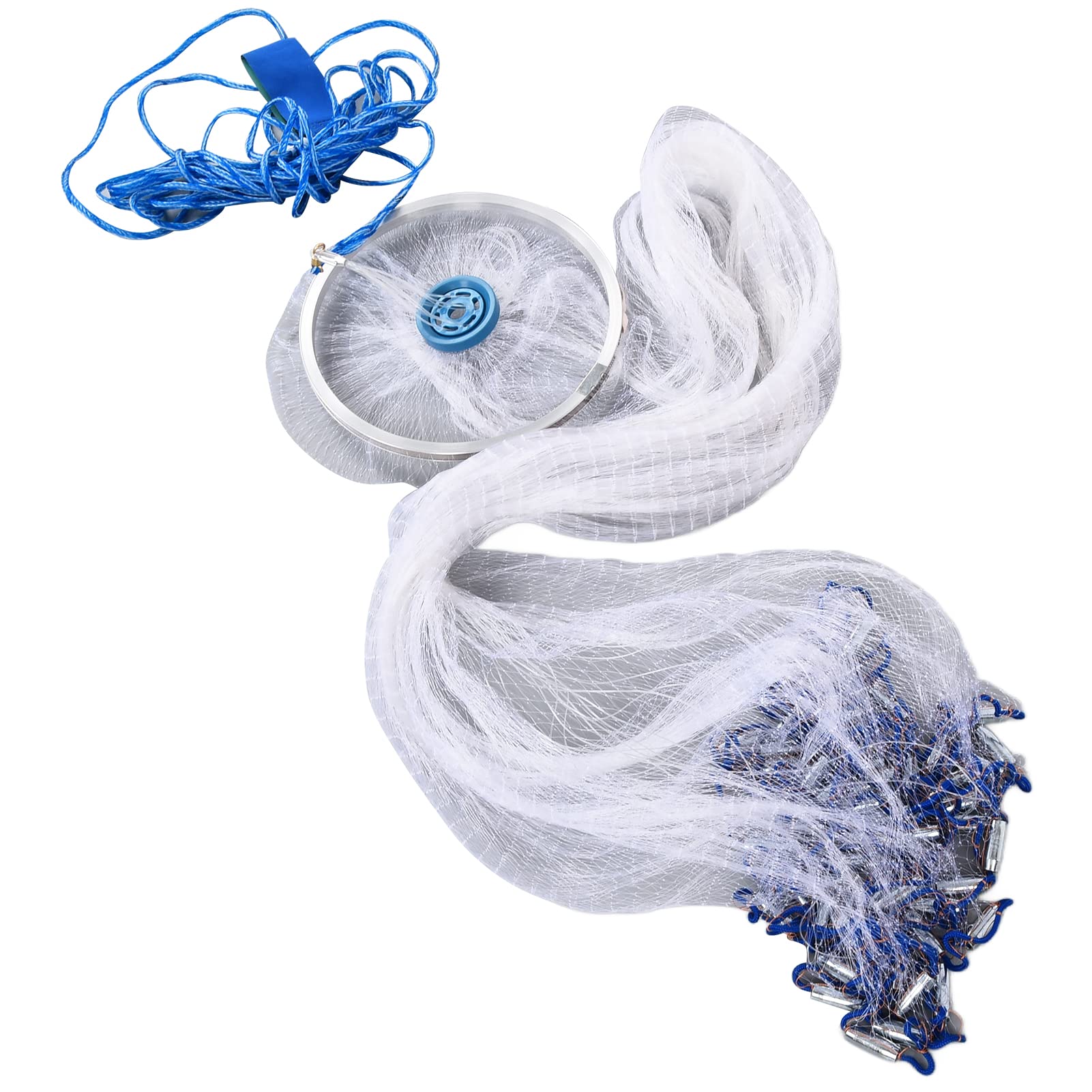 Aramox Red de Pesca de Nailon de 13,8 Pies de Extensión, Cuerda de 10 M, Plomos de Acero, Diseño Flexible de Hundimiento Rápido para Estanques de Peces, Captura de Cebo Al Aire Libre para