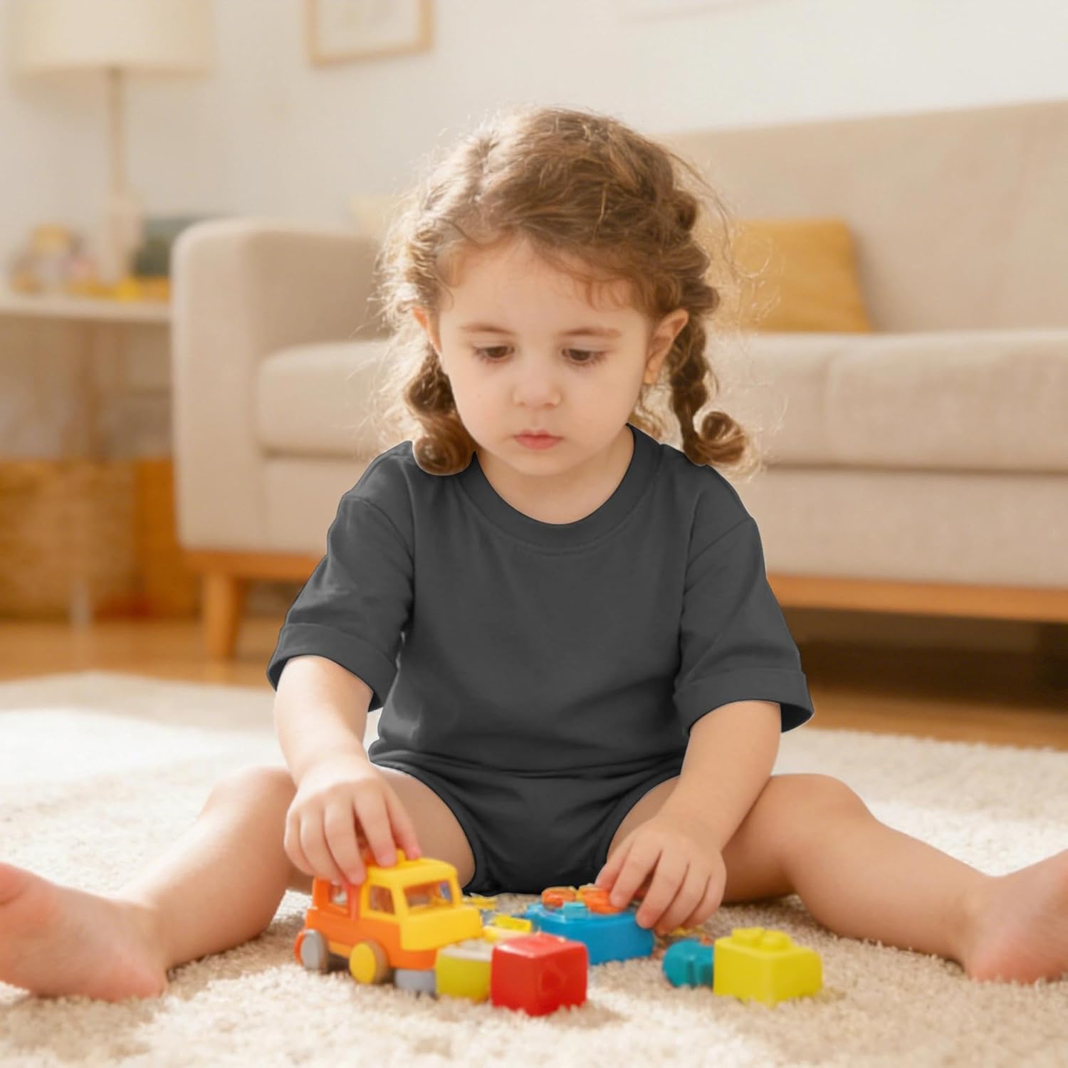 Jimonda Baby Bubble Romper Boy Girl Solid Color T-Shirt Outfits Short Sleeve Bodysuit Organic Cotton 2Pcs - Image 3