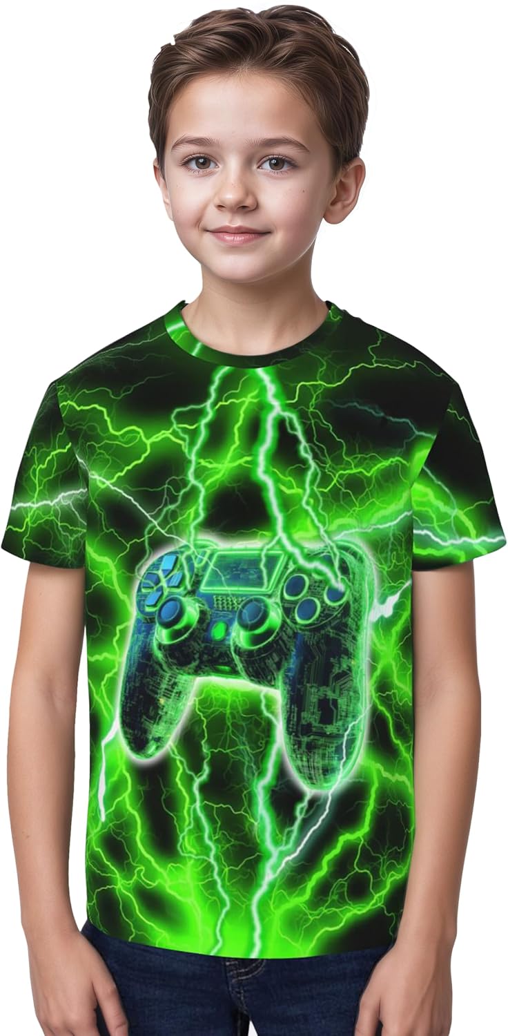 Tie Dye Shirt Kids Neon Shirts for Boys Girls Crewneck Short Sleeve Tee 6-16 Years
