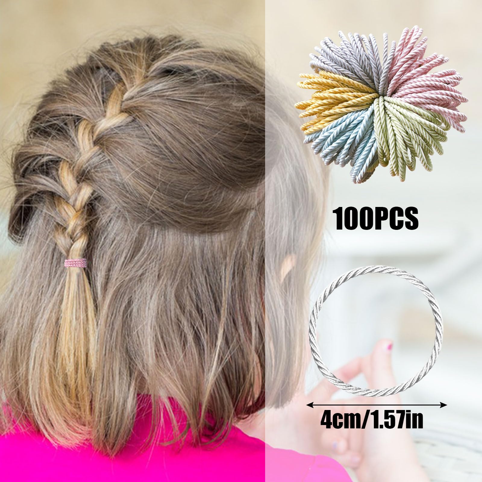 Amazon.co.jp: 子供 ヘアゴム 100本セット 4cm 髪ゴム 絡まない 髪飾り