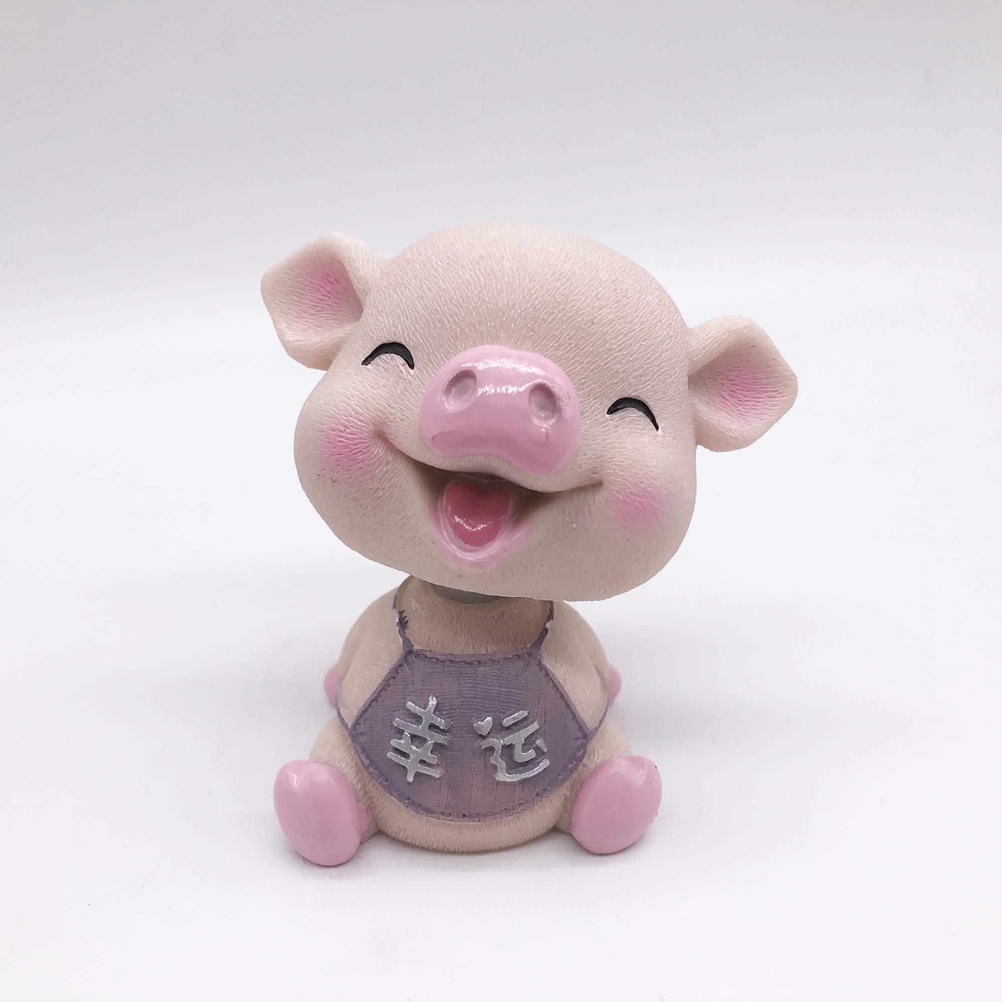 Cute Mini Pig Baby 3D Resin Home Desktop Table Car Decoration Ornament Cake Decor Collection (Pink Closed Eyes)