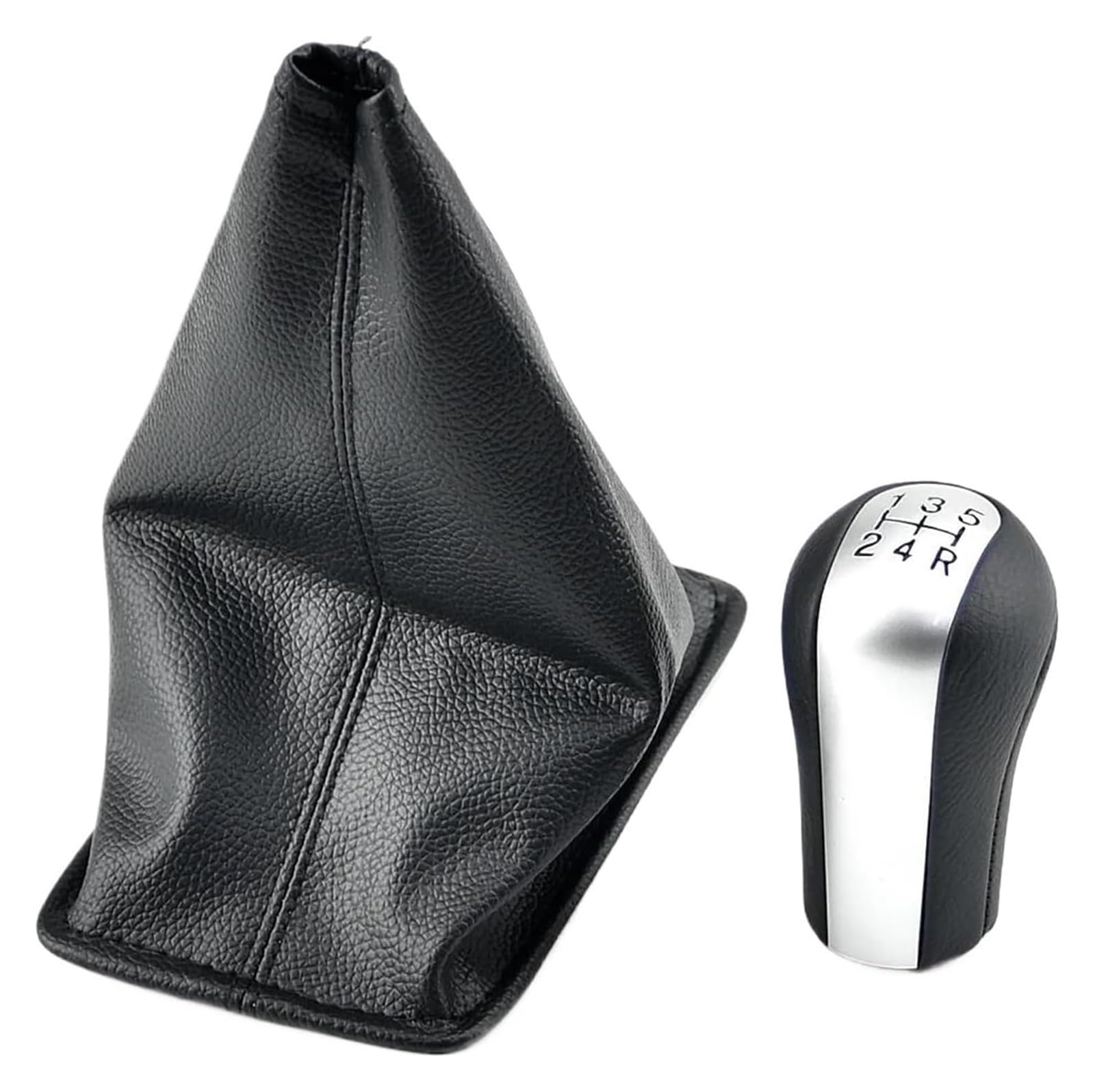 Gxsai Matt Sliver Dust-Proof Car Gear Lever For Toyota For Corolla For Verso Rav4 For Yaris For Aygo Car Gear Shift Knob Pu Leather Gearshift Shifter Lever 5 6 Speed(,5 Speed)