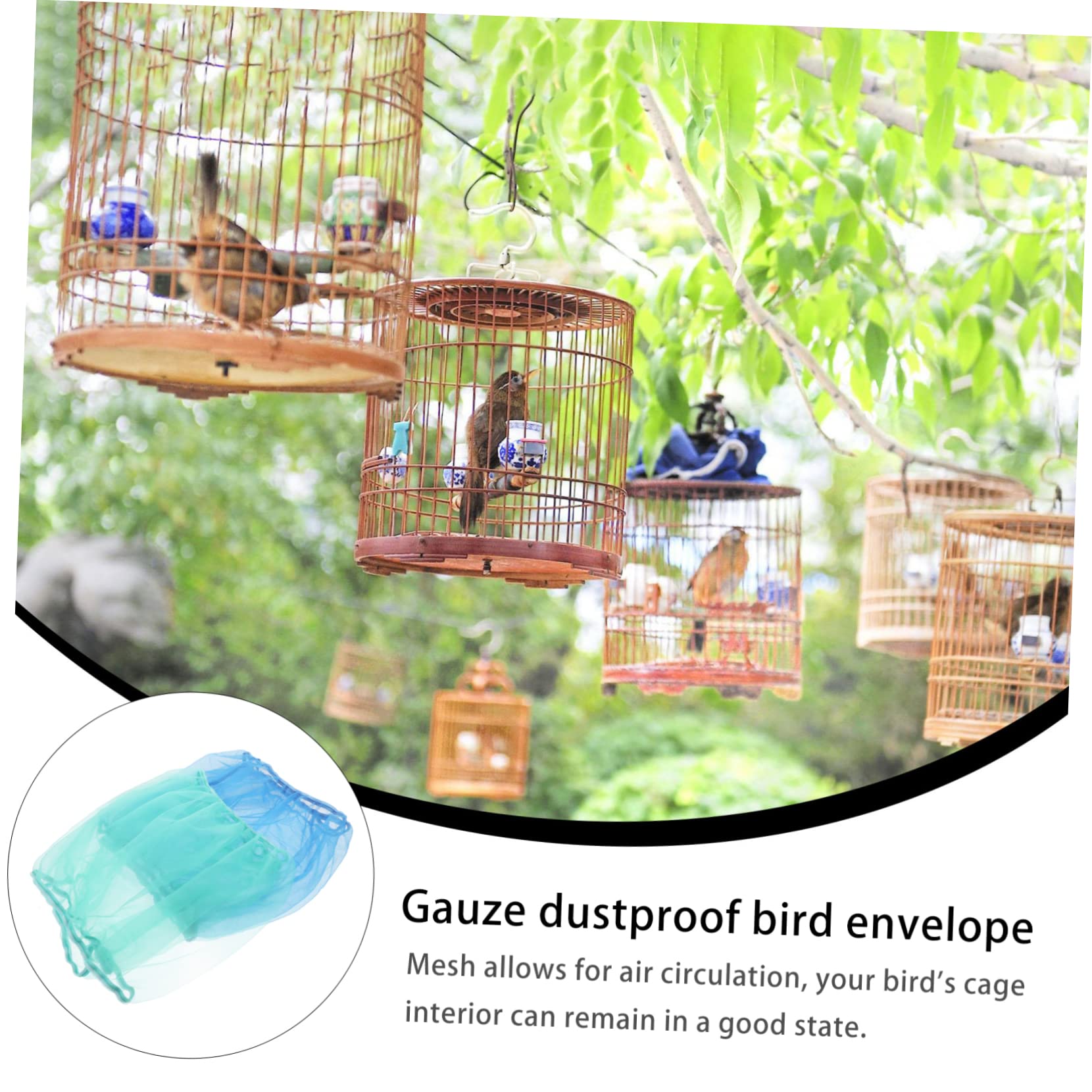 HAPINARY Elastic Birdcage Cover Parakeet Birdcage Cover Mesh Bird Cage Net Bird Cage Supplies