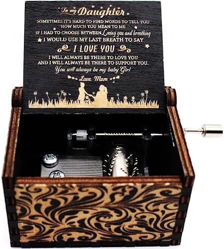 Caja de música de madera, cajas de música de sol, regalos de mamá a hija, idea de regalo para cumpleaños, graduación, Navidad, Año Nuevo, Día de San