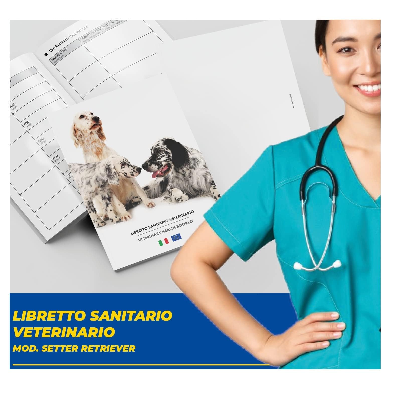 LIBRETTO SANITARIO VETERINARIO 15X21 CM - Setter Retriever - ideale per i nostri amici a 4 zampe (25)