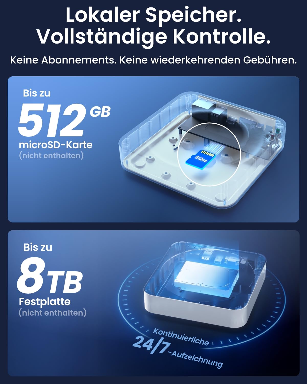 Reolink 4 Port PoE-NVR-Sicherheitssystem, 24/7-Aufzeichnung, RLN4E