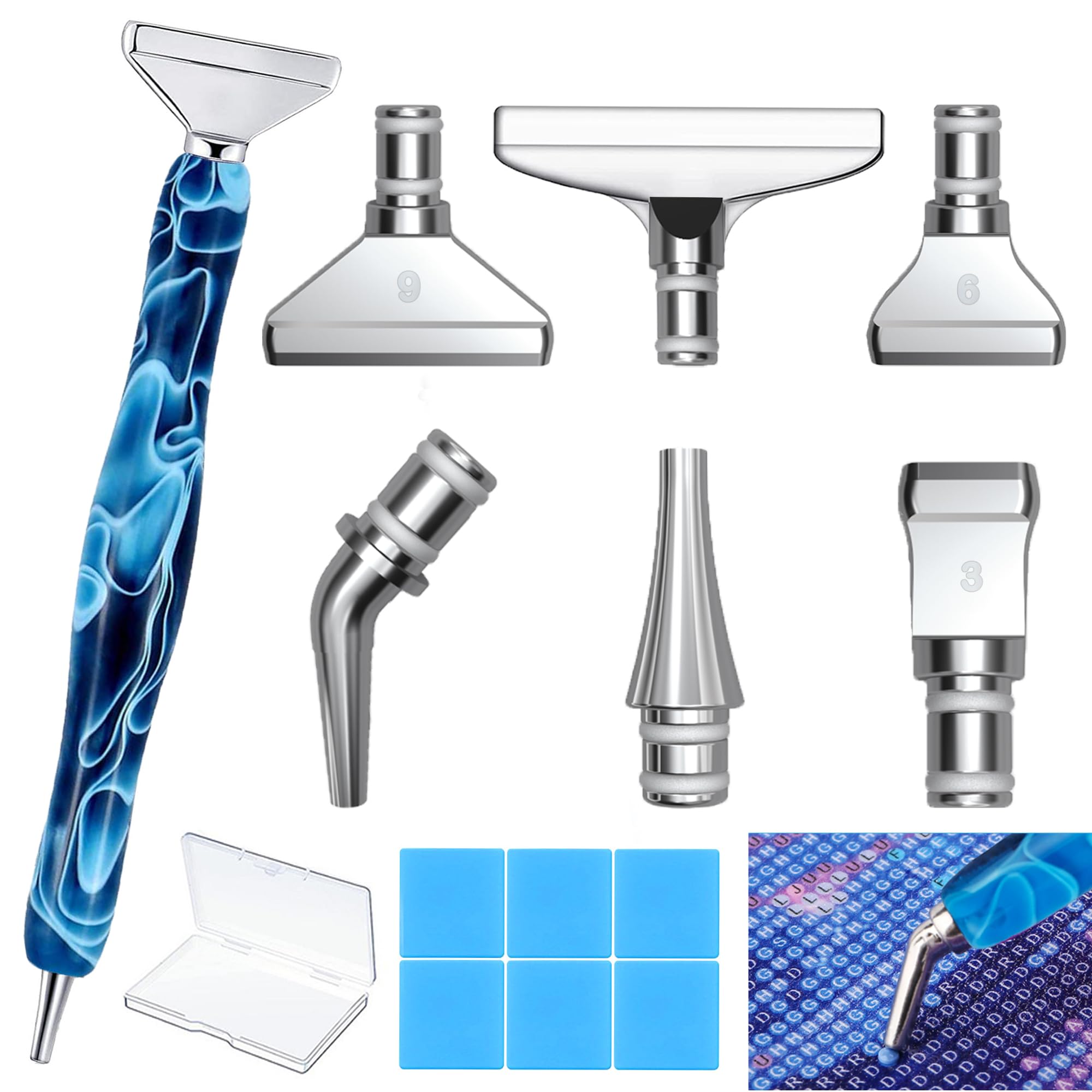 Heyseri Diamond Painting Pens, “Classic Wax Stylus” Diamond Art Pen, Gem Painting Tools Accessories, Gem Art Pen with Metal Tips for 5D Craft Nail