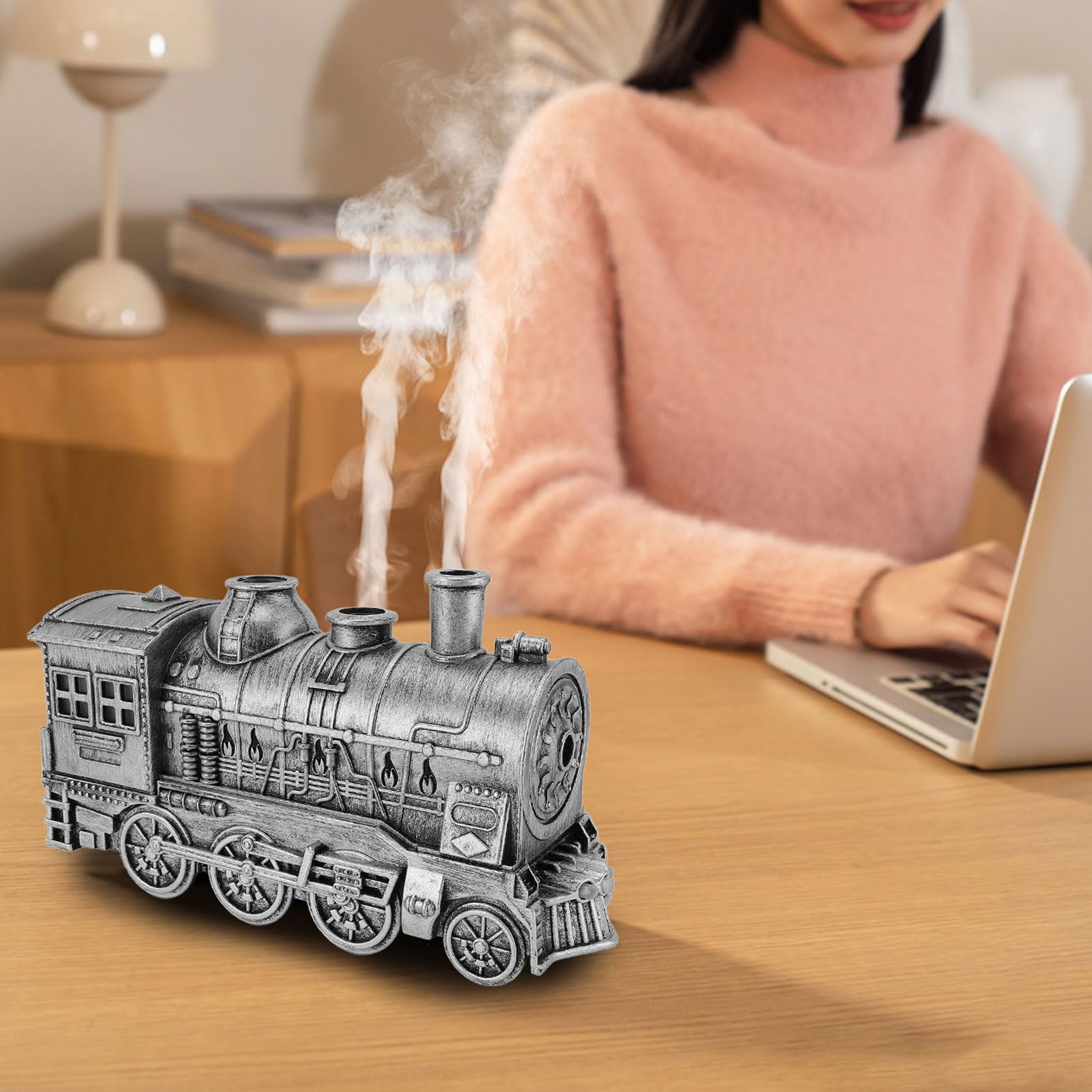 TOPINCN Diffusore per Oli Essenziali Train, 300ml Umidificatore Silenzioso con 2 Modalità Luce e Timer Telecomando per Camera da Letto Ufficio (Spina europea)