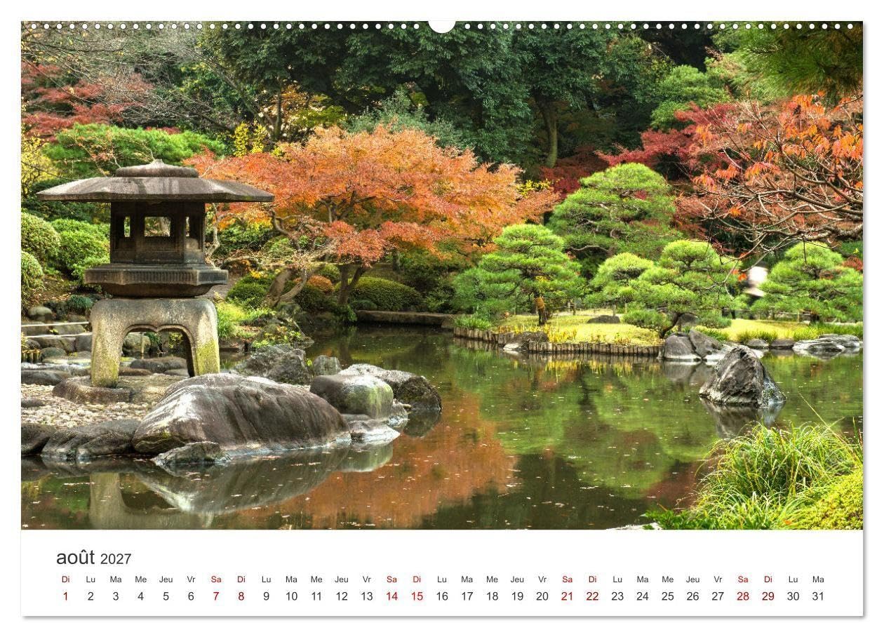 Jardiner au Japon (Calendrier mural haut de gamme 2027 DIN A2 vertical), CALVENDO calendrier mensuel: La beauté des jardins japonais