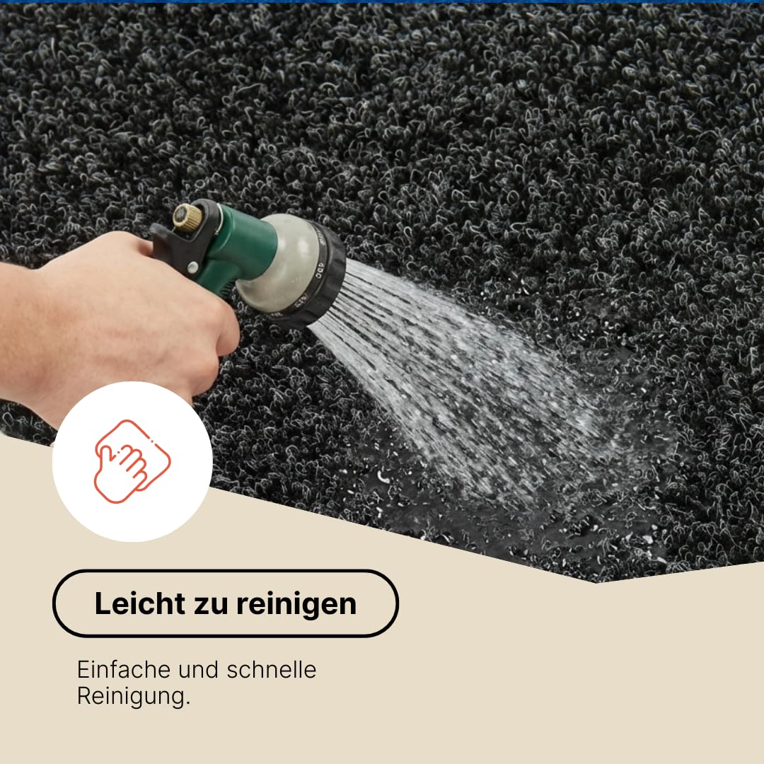 TAPISO Garden Rasenteppich Kunstrasen Anthrazit Echtrasenoptik 400 x 500 cm