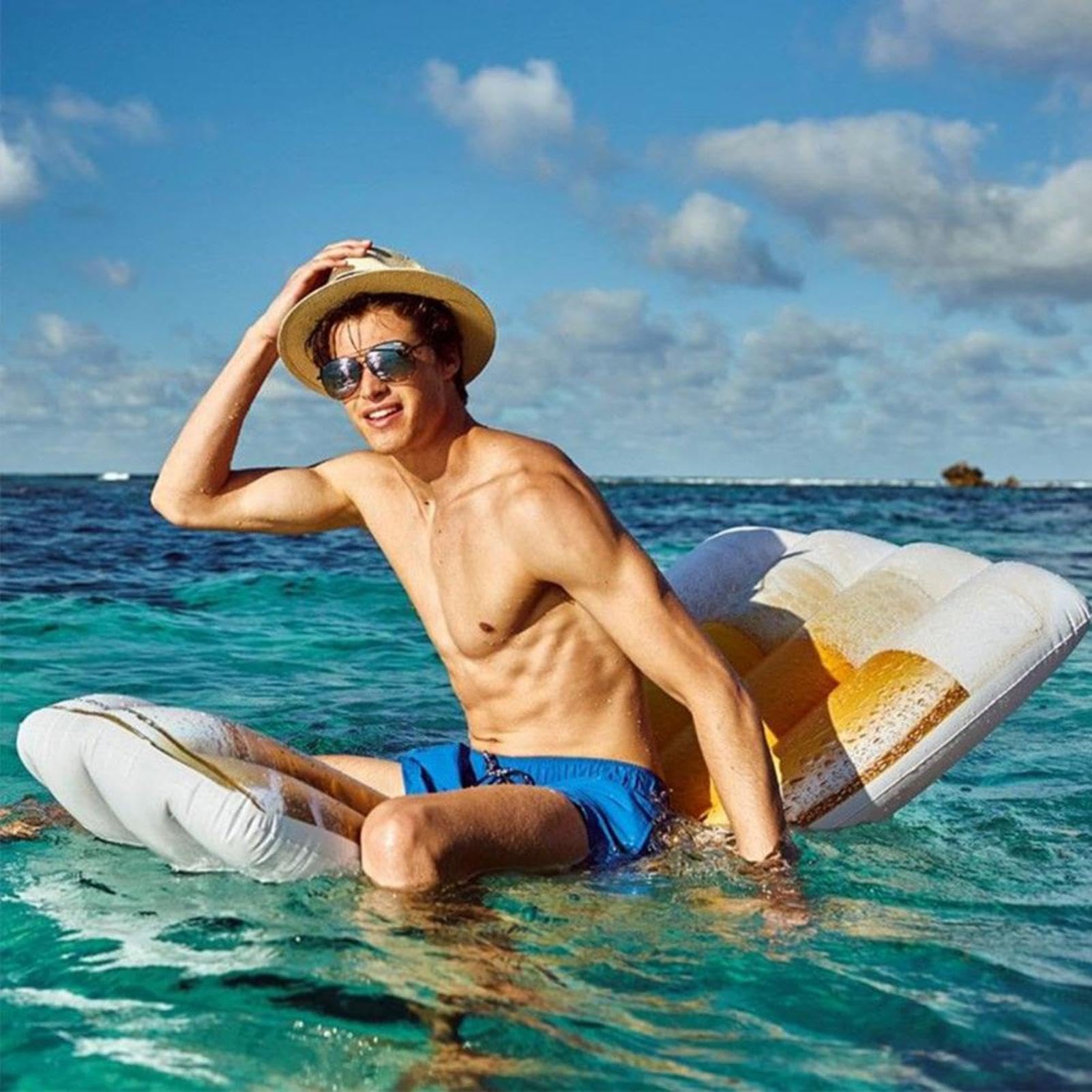Lit flottant pour la piscine – Hamac d'eau en forme de bière, chaise de