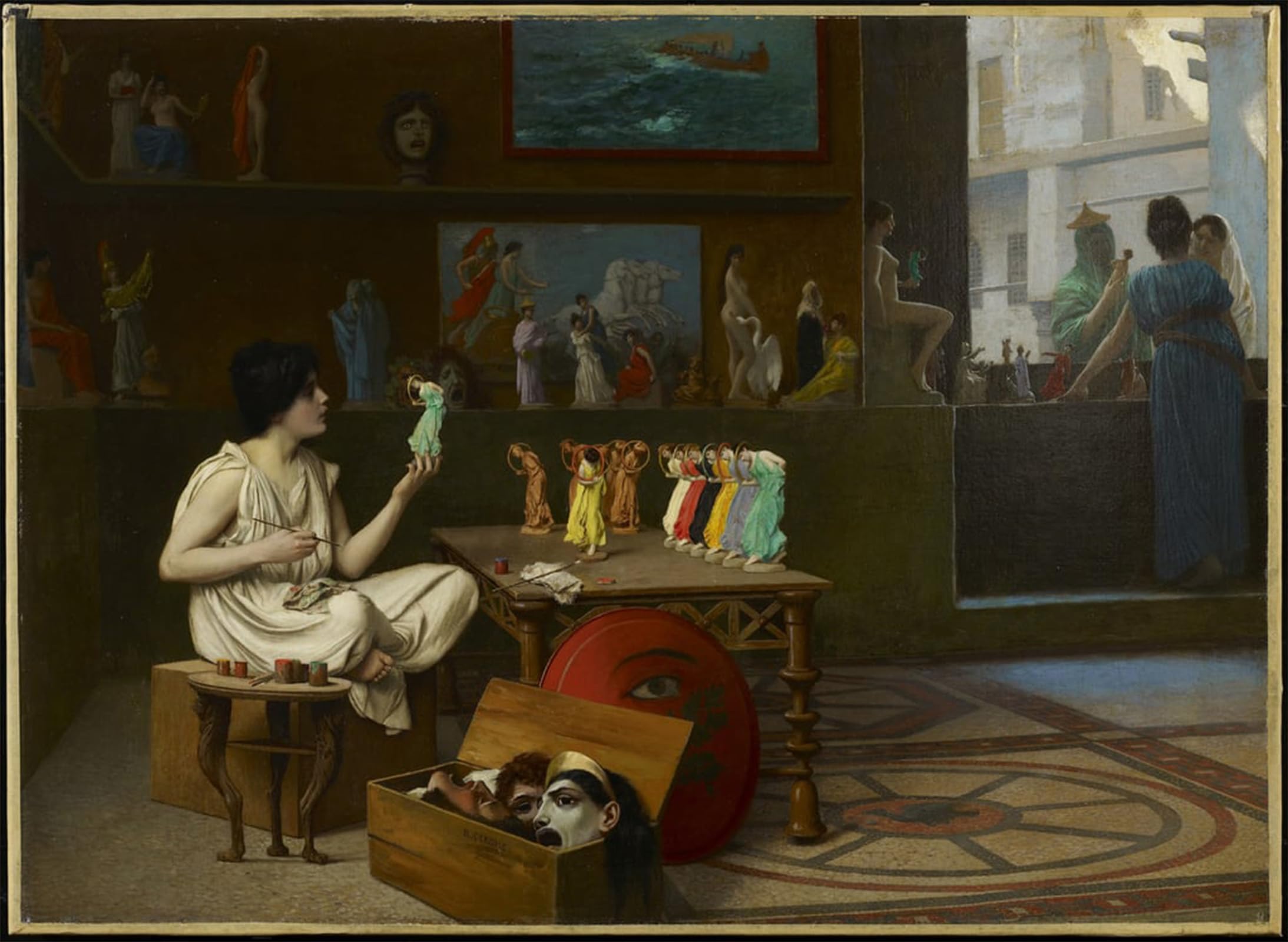 ARTXLXXBN Famous Prints Artwork Pictures Poster Painting Art the Antique Pottery Painter: Painting Breathes Life Into Sculpture by Jean Leon Gerome Artwork Landscape Pictures for Home Decor 60x90cm