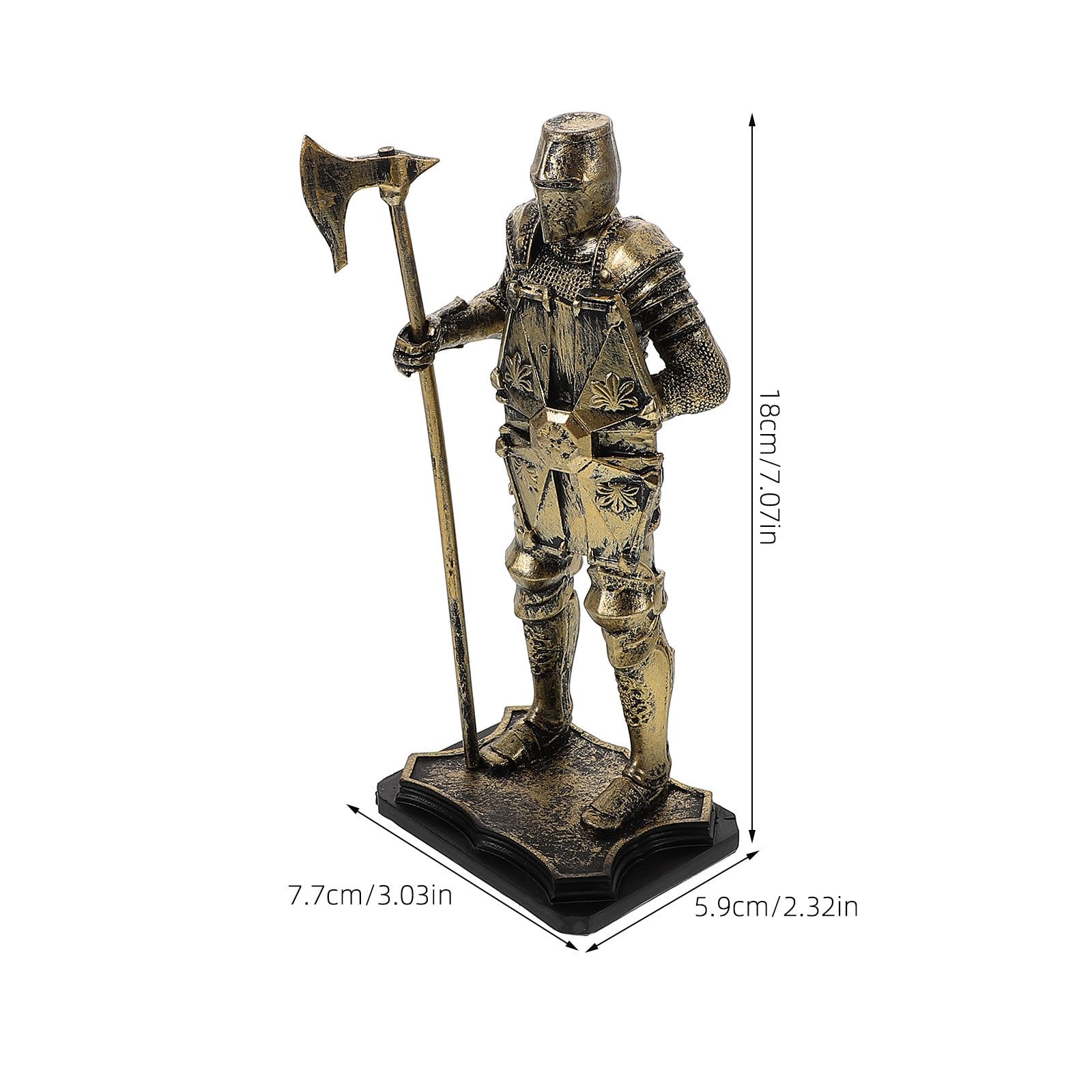 TOPBATHY 4 Piezas Figura de Caballero Medieval de Resina Dorada para