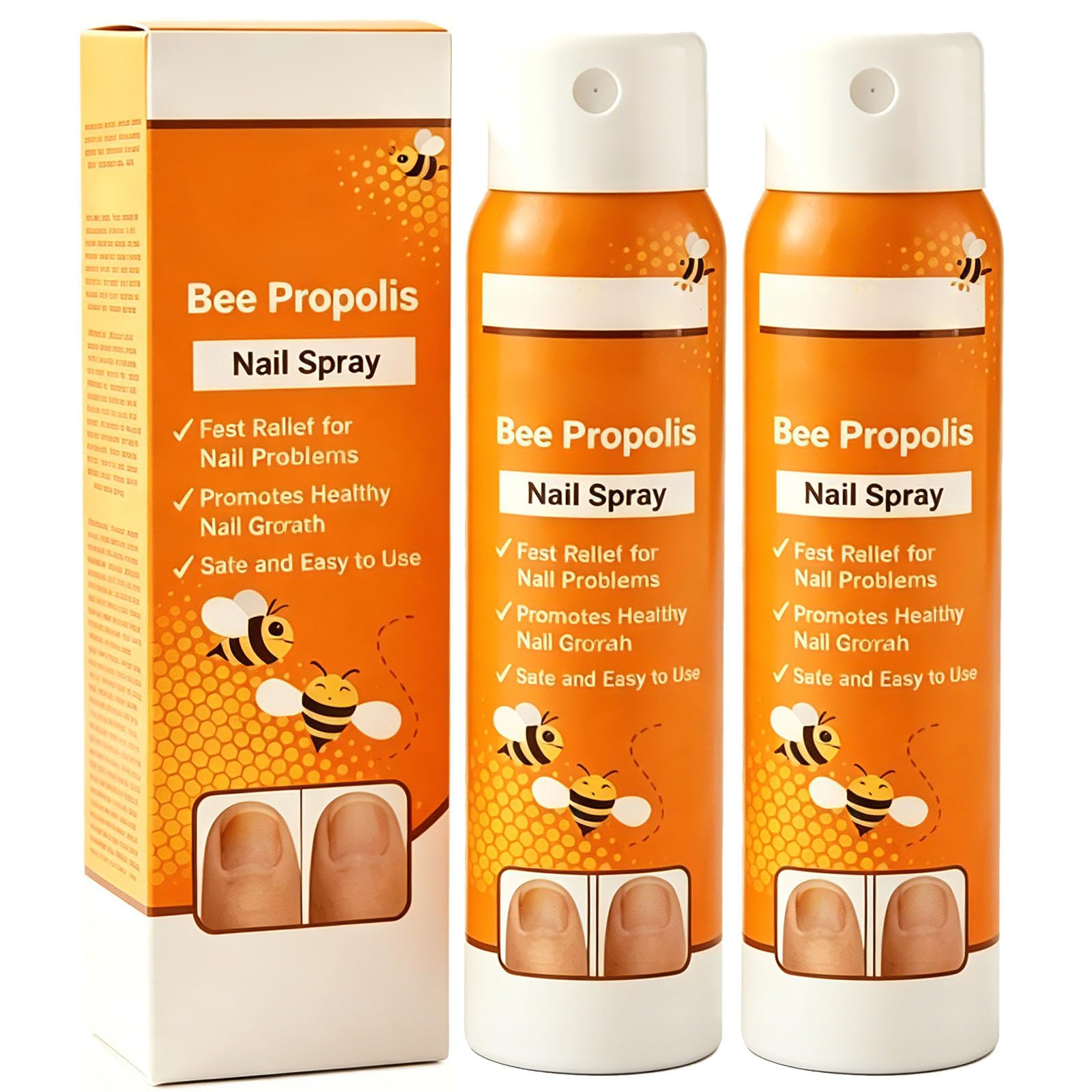 Fungifix Bienengift Nagelspray, Fungifix Spray, Propolis Nagelserum, Nagelwachstums- Und Reparaturserum, Mit Schnell Einziehender Formel Und Hydratisierung, Für Finger Und Zehen (2PCS)