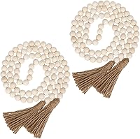 Vista 13 de IMIKEYA Cuentas de madera: guirnalda de cuentas de madera de granja para decoración de bandejas escalonadas