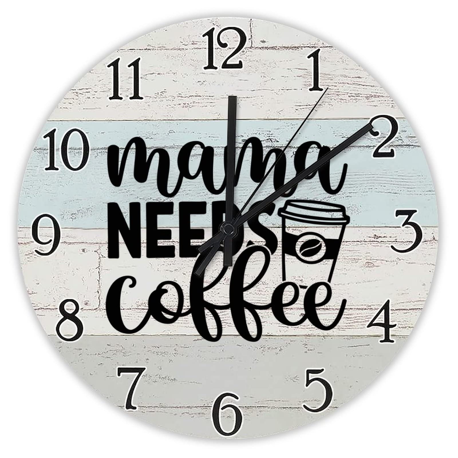 Horloge sans tic-tac ronde 25cm pour cuisine silencieuse et salon maman