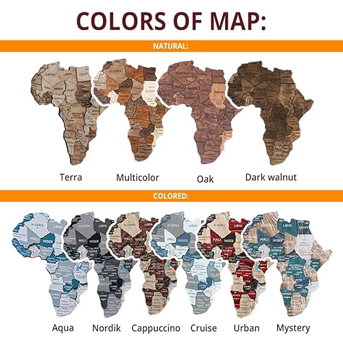 Miniatura 7 de ENJOY THE WOOD Framed World Map Wall Art Wood Travel Decor 3D World Map On Board Wall Rustic Decoration Housewarming Gift (Medium, Board, Cruise)