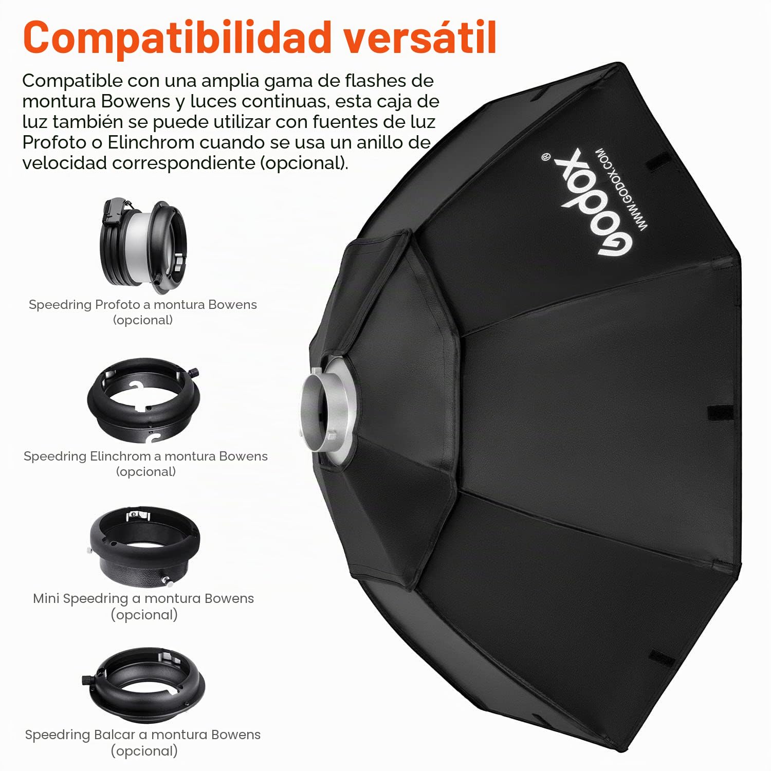 Fomito Godox Top Octagon Softbox 16 inch/140 cm Octagon Softbox Photography Light Diffuser and Modifier with Bowens speedring Mount for Monolight Photo Studio Strobe Lighting
