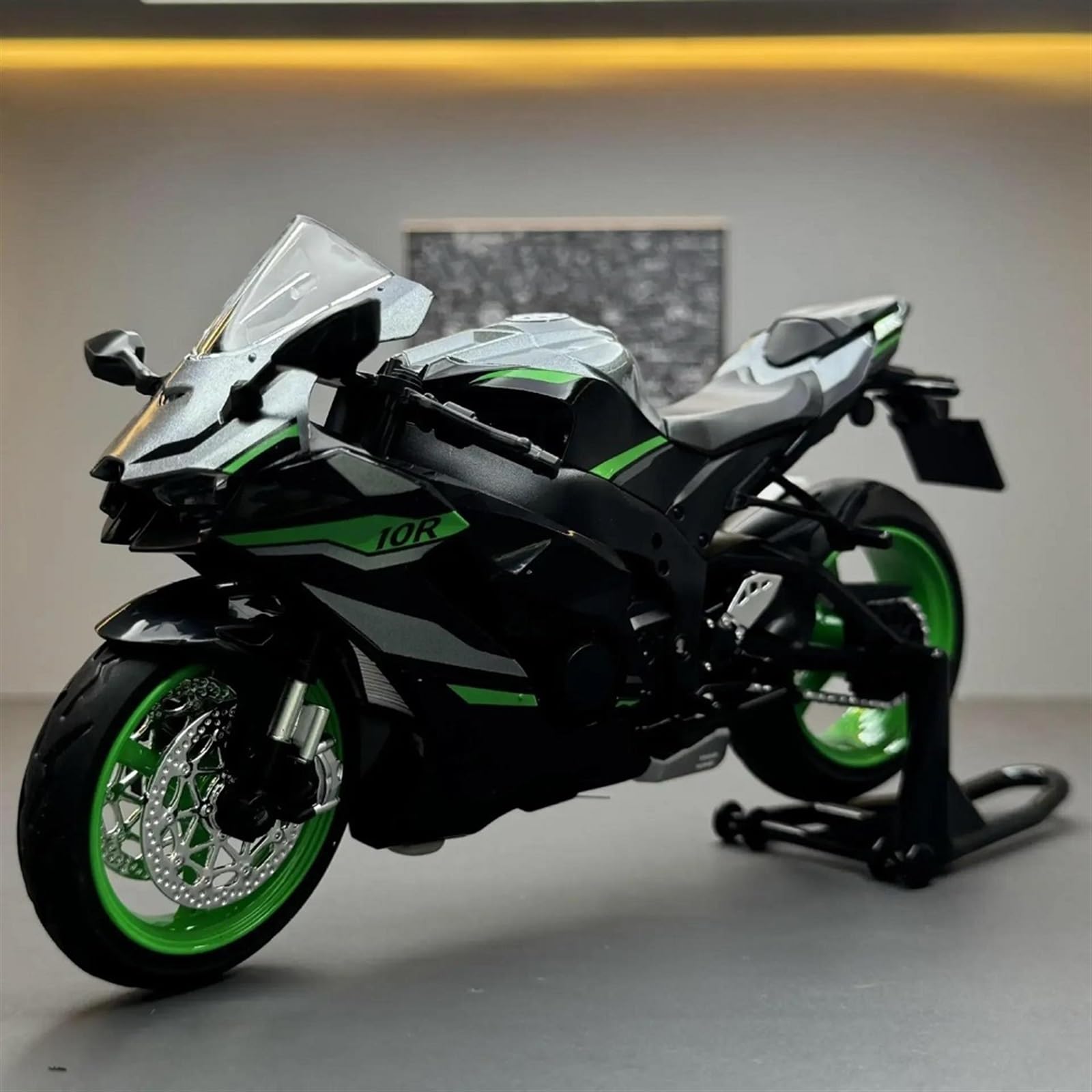 Modello 1:12 Per Kawasaki Ninja ZX-10R Moto Simulazione Lega Di Metallo Pressofuso Collezione Regalo Giocattoli Con Luce Sonora