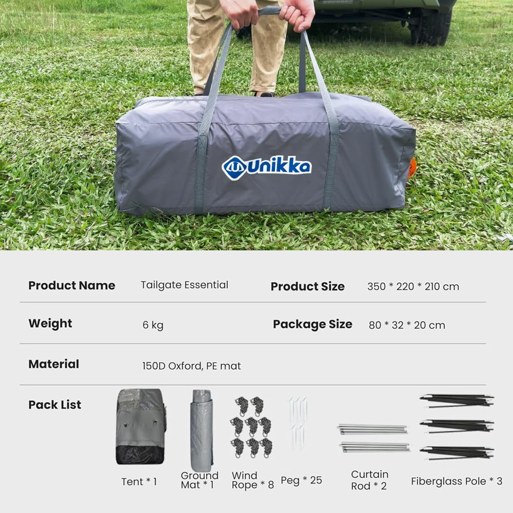Tailgate Essential - Auto-Heckzelt Wasserdicht & Für Alle Fahrzeugmodelle Geeignet