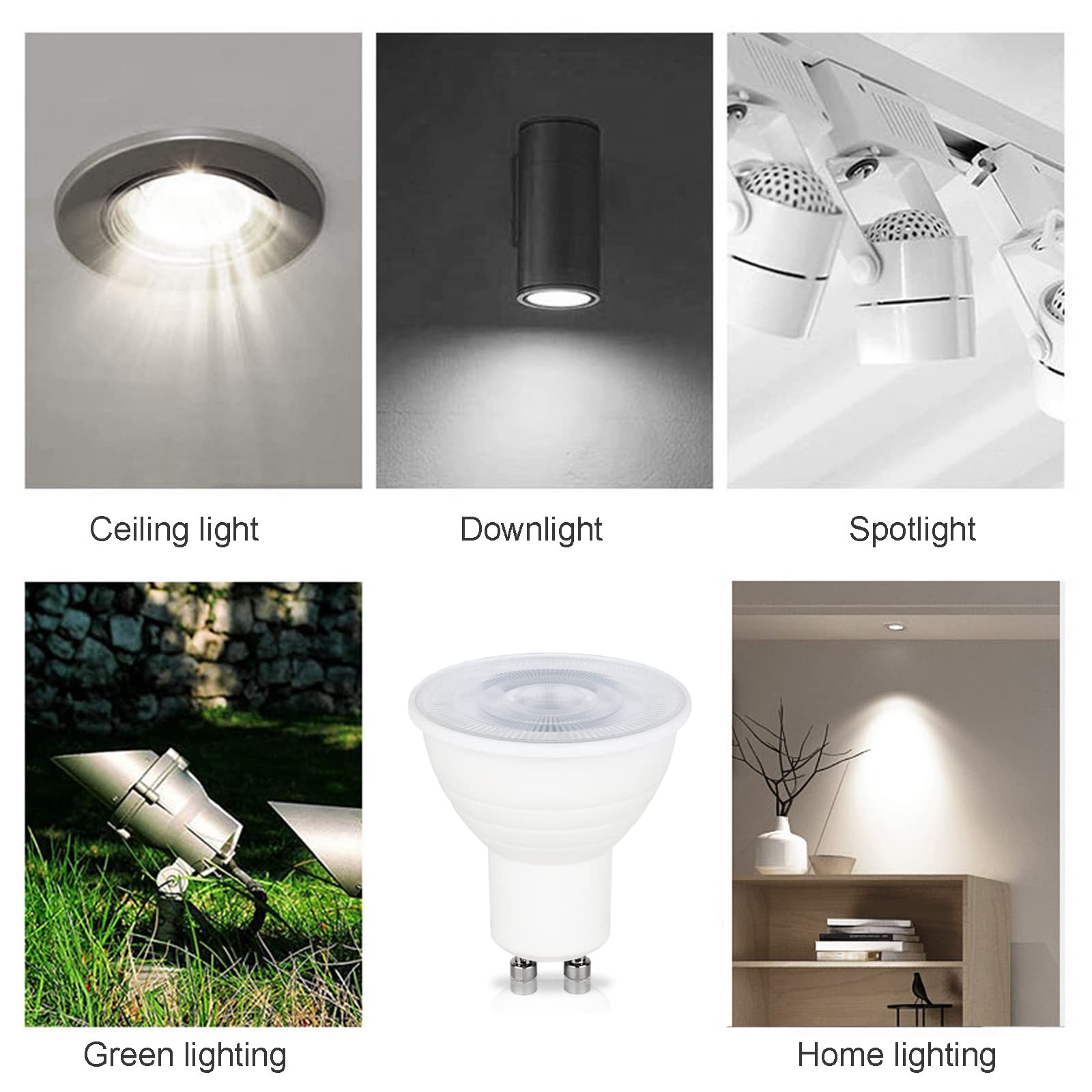 Żarówki LED GU10 7 W 700 lm (odpowiednik halogenu 70 W) Lampa LED, podstawa GU10 Spotlight Żarówki szynowe, bez możliwości ściemniania, AC 220–240 V, 6 szt.