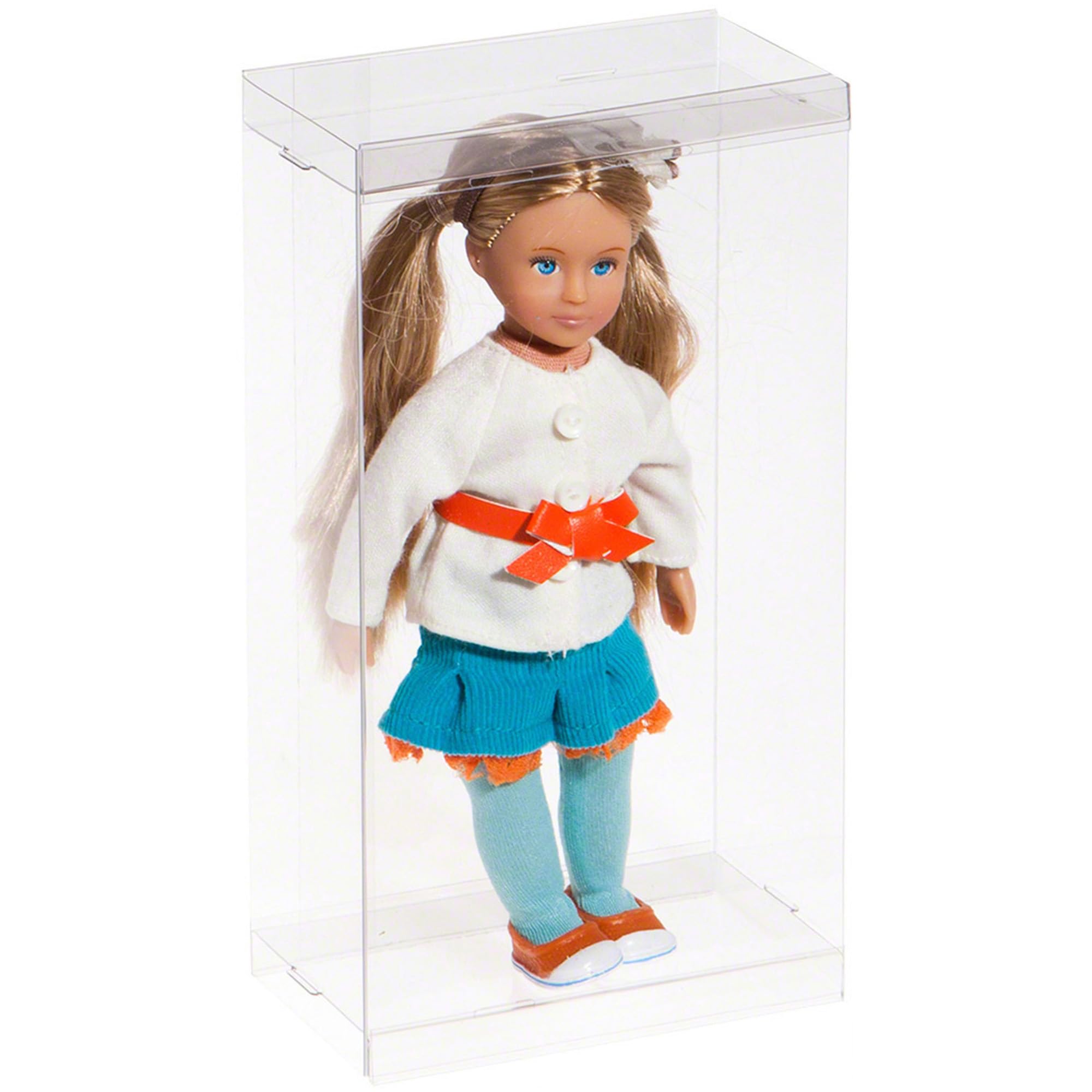 DollSafe Clear Folding Display Box for 5-6 inch Dolls and Action Figures, 4