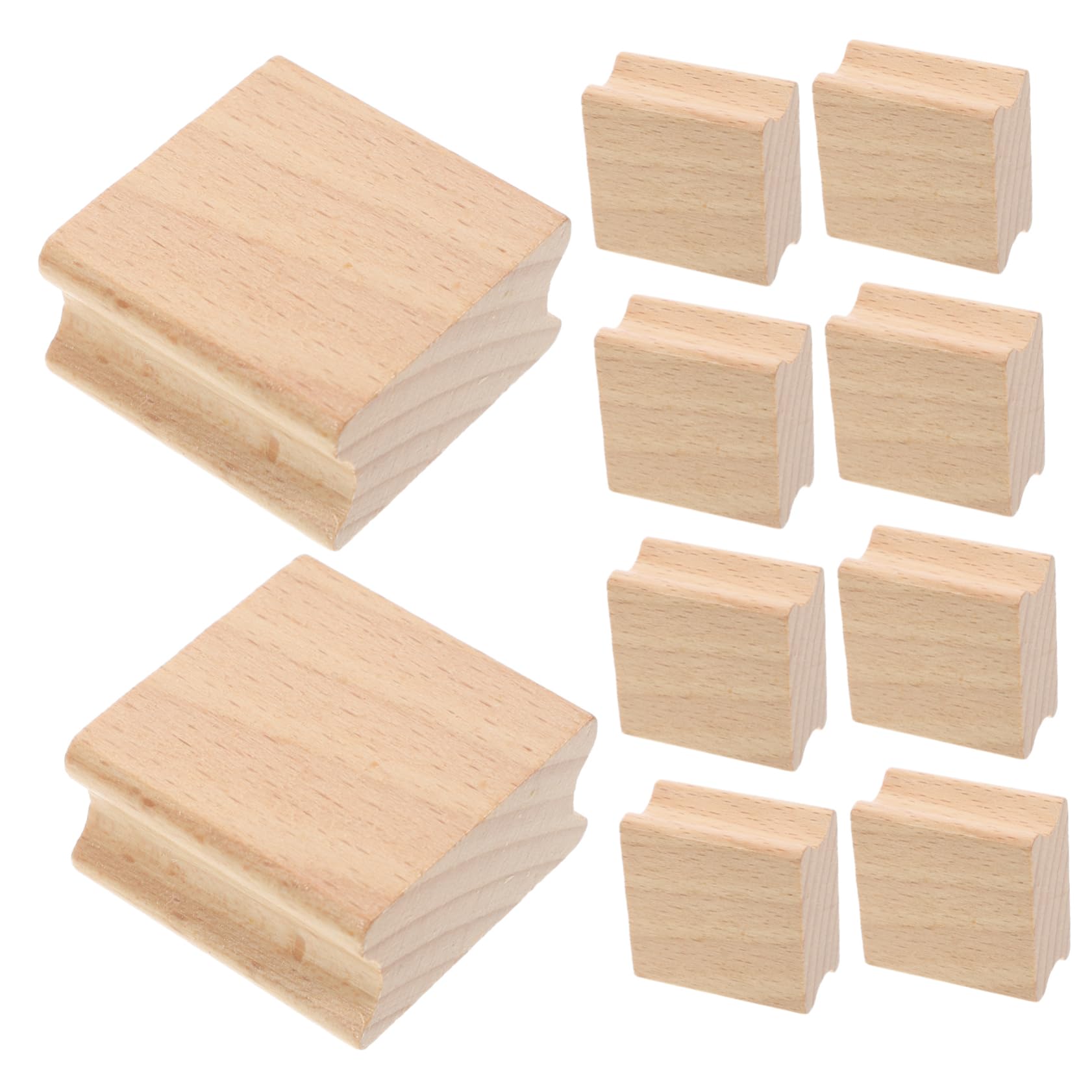 Angoily 30 Piezas Sellos de Madera Diy para Accesorios para Manualidades Sellos de Haya Bordes Redondeados para Decoración y Scrapbooking