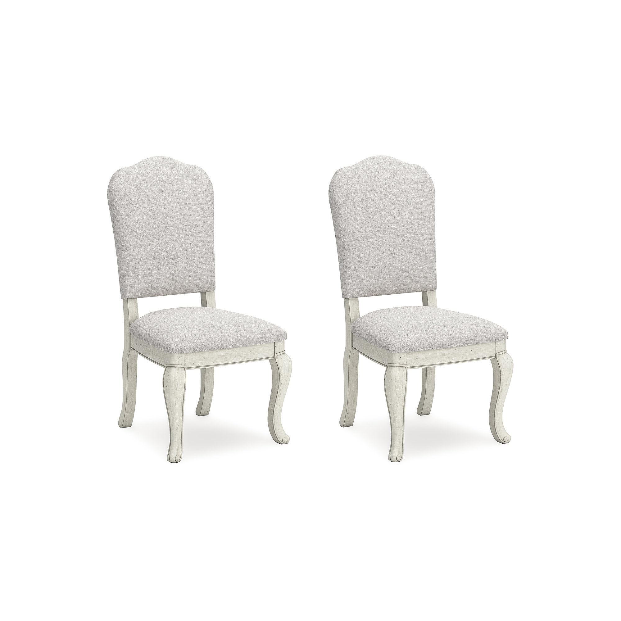 Photo 1 of Signature Design by Ashley Arlendyne Classic Linen Upholstered Dining Side Chair, Set of 2, White
