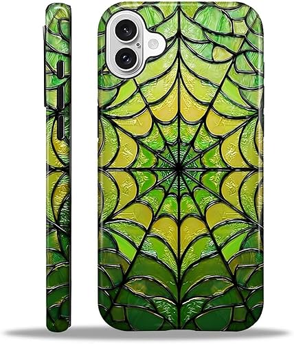 Miniatura 538 de Funda para iPhone 11 Pro Funda, Diseño de Patrón de Mosaico de Vidrio en Tono Verde - Protección Dual Híbrida Silicona + PC Duro Resistente a Golpes