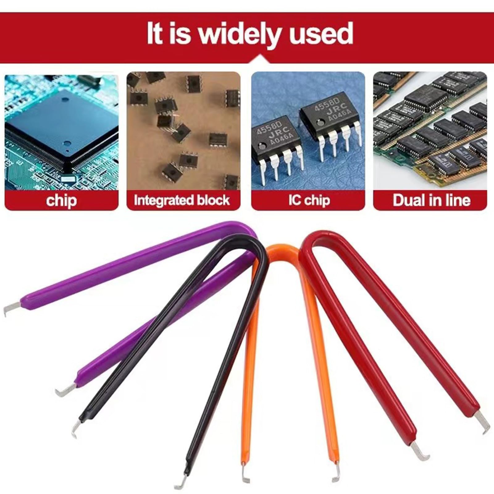 CHENZILIN Professional IC Puller IC Extractor IC Removal Tool Stainless Steel Insulated Grip for Safe Chip Removal Repair Tool